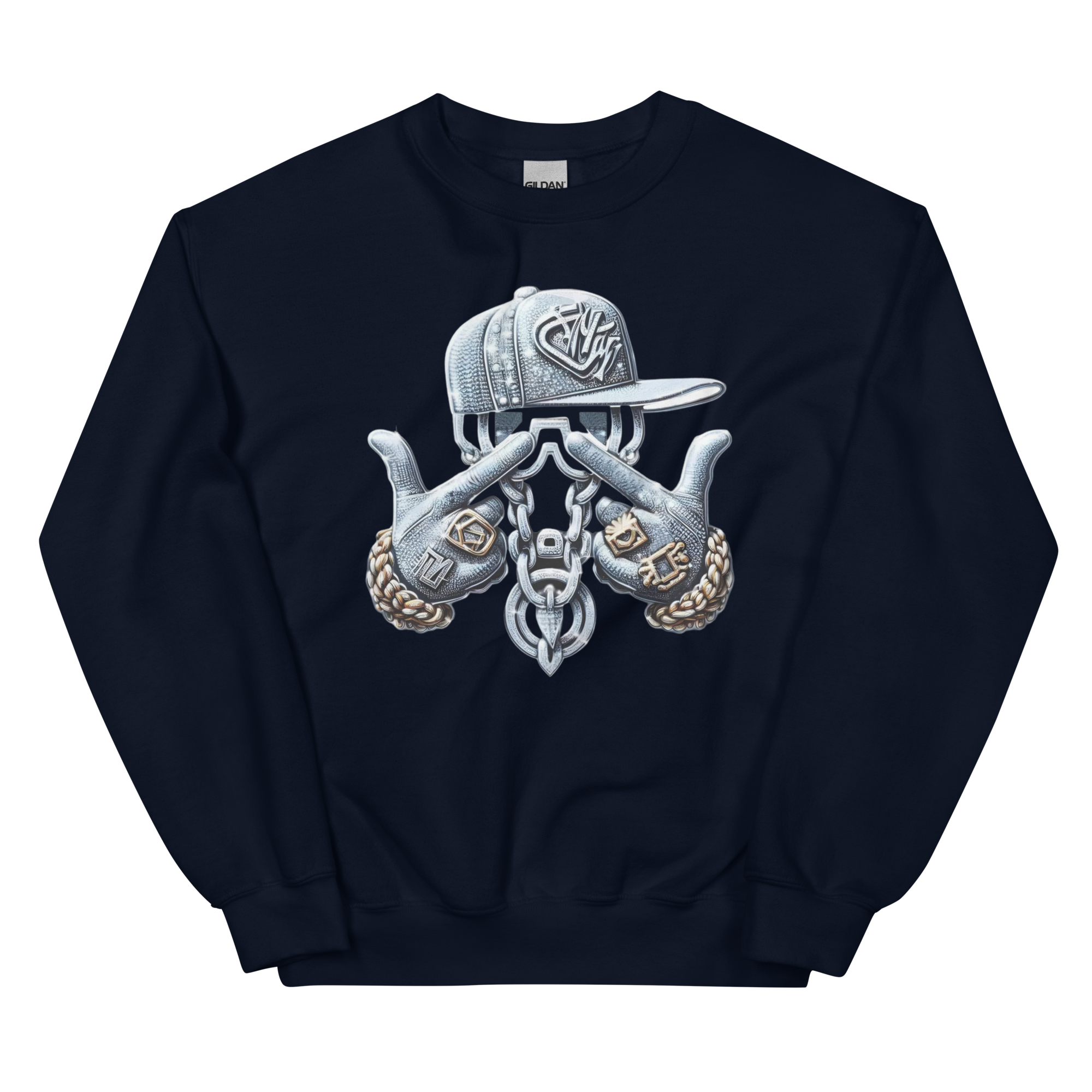 Street King Emblem Custom Design Unisex Sweatshirt Physical Sweatshirt Style-Junction Navy S 