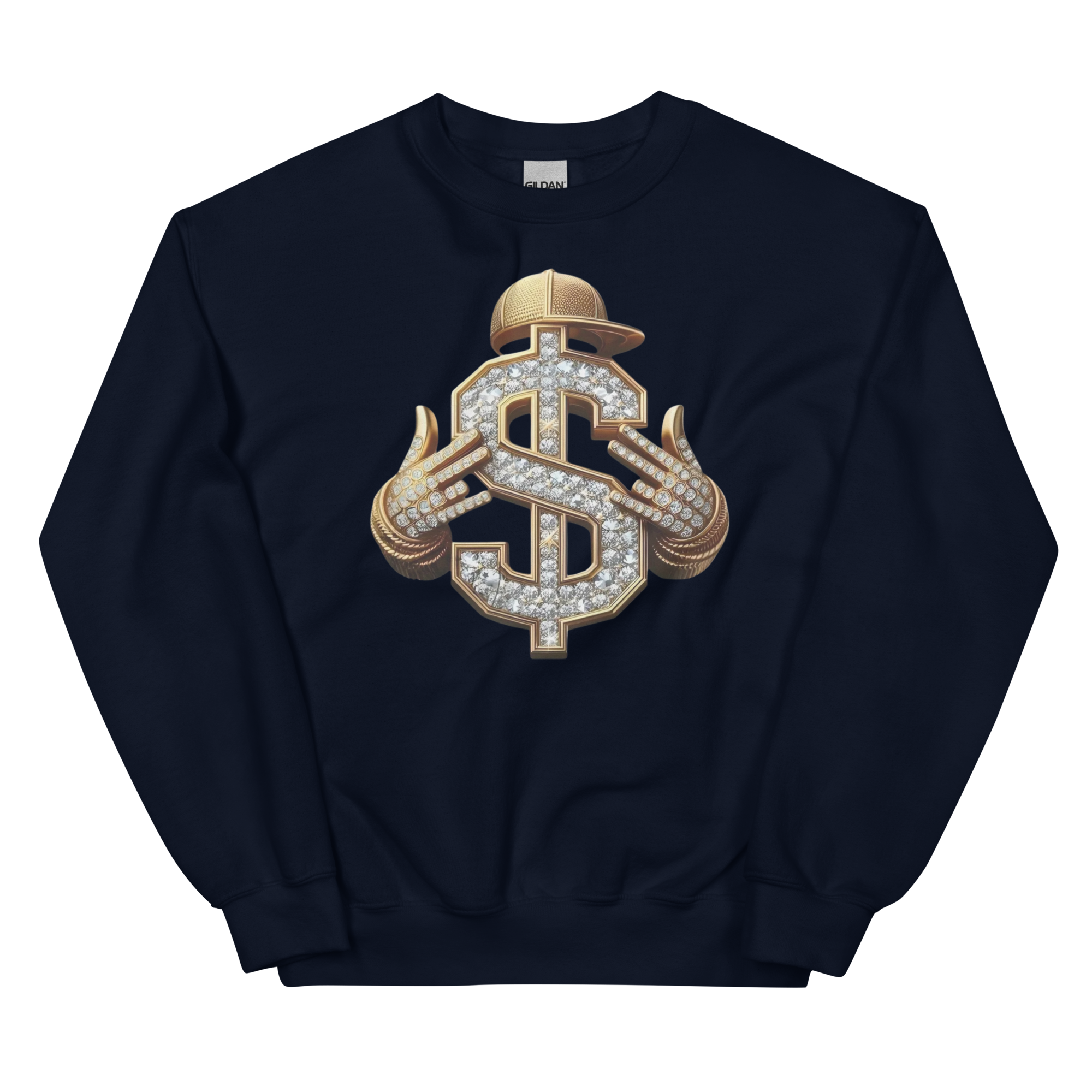 Diamond Dollar Swag Custom Design Unisex Sweatshirt Physical Sweatshirt Style-Junction Navy S 