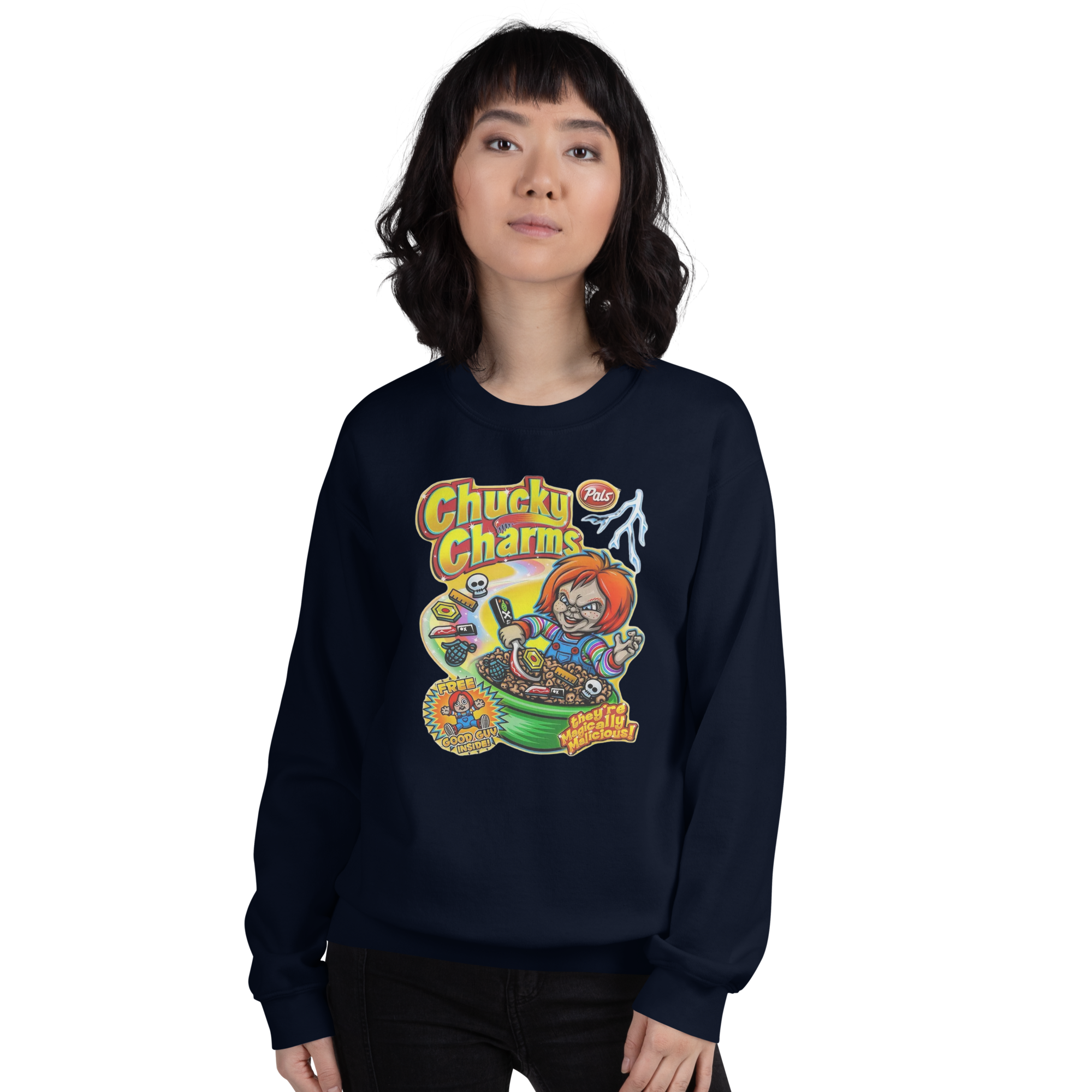 Chucky Charms Unisex Custom Sweatshirt Physical Sweatshirt Style-Junction Navy S 