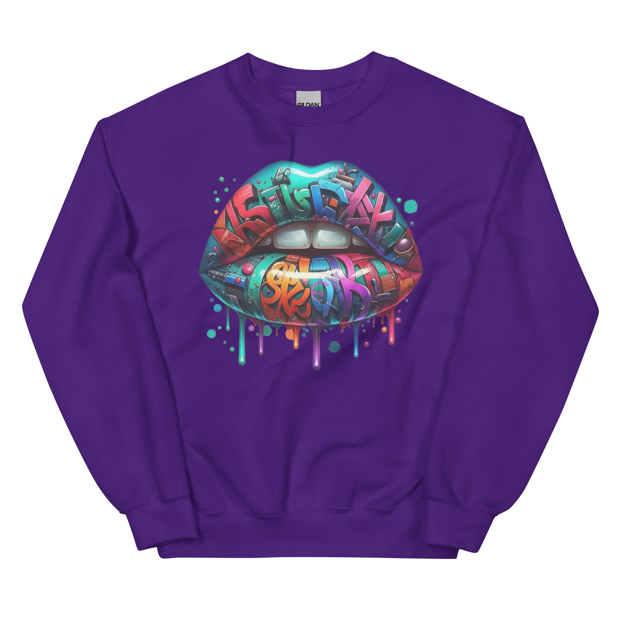 Colorful Graffiti Custom Design Unisex Sweatshirt Physical Sweatshirt Style-Junction Purple S 