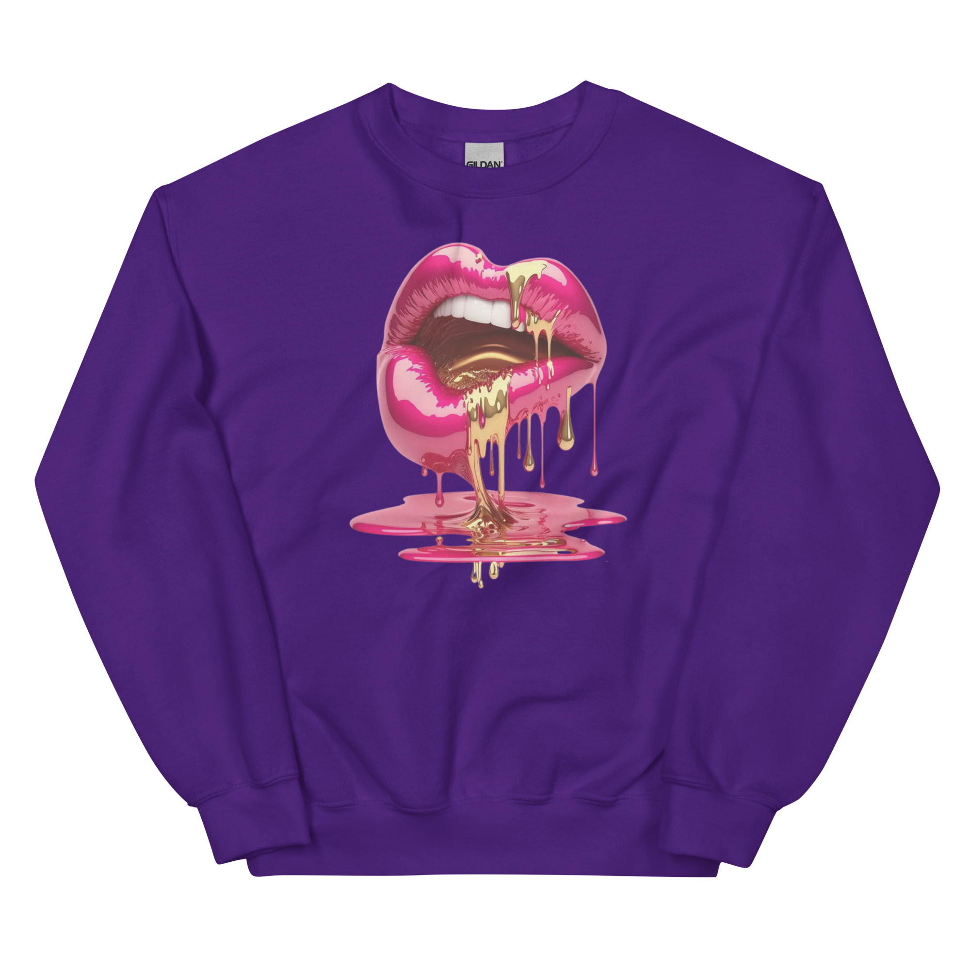 Dripping Lips Custom Design Unisex Sweatshirt Physical Sweatshirt Style-Junction Purple S 