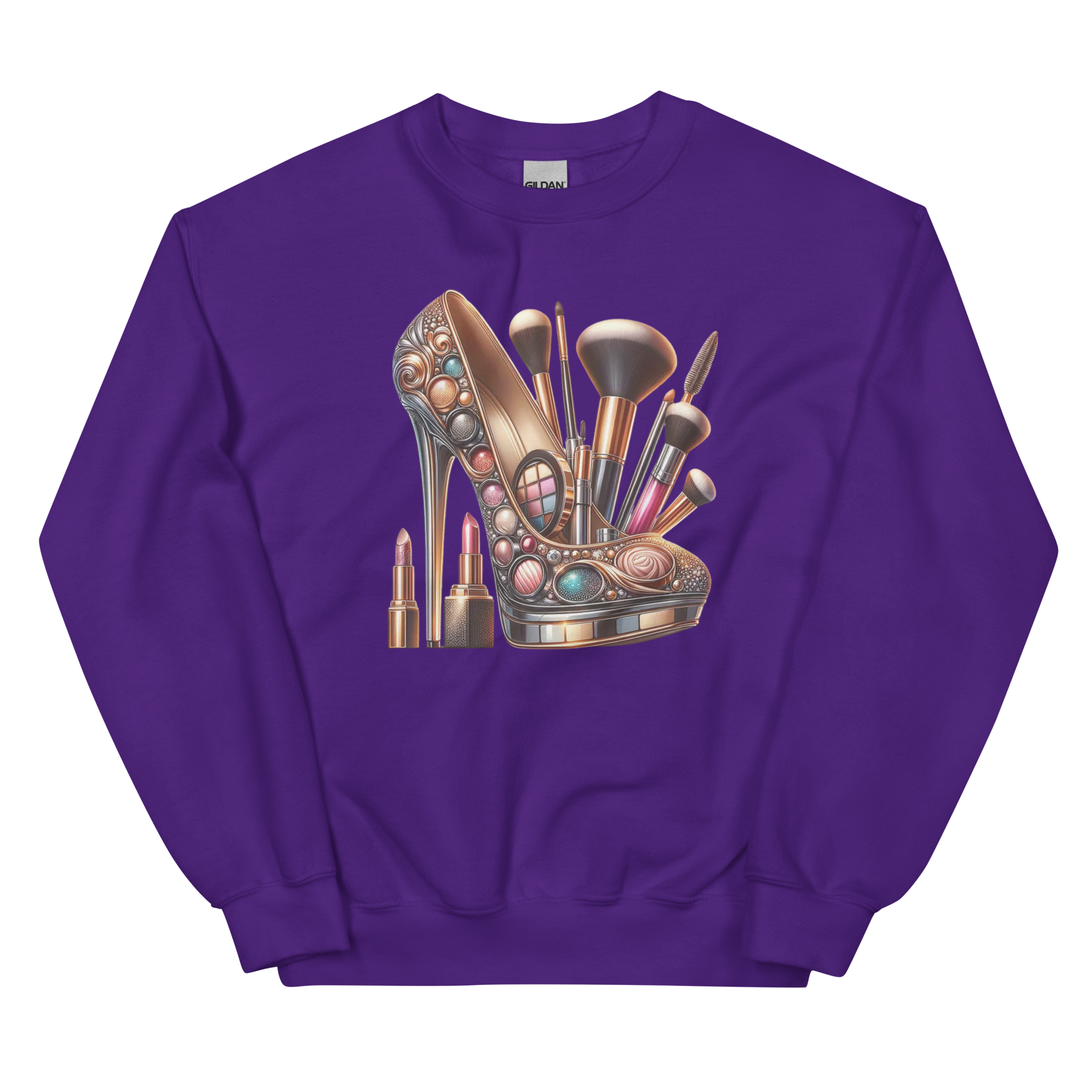 The Makeup Stilleto Custom Design Women Sweatshirt Physical Sweatshirt Style-Junction Purple S 