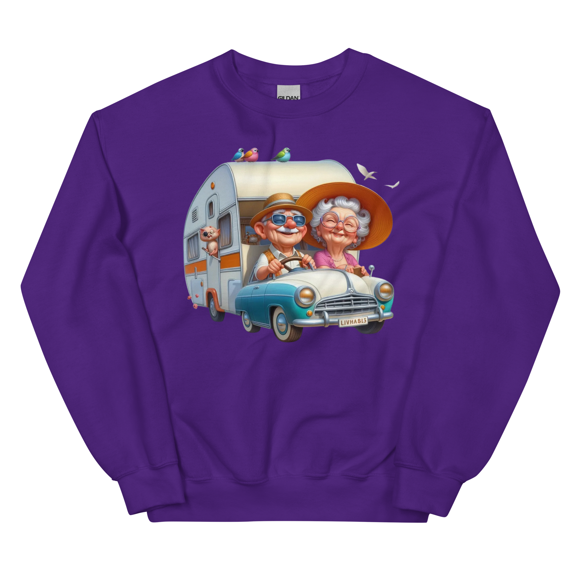 Golden Years On The Open Road Custom Design Unisex Sweatshirt Physical Sweatshirt Style-Junction Purple S 