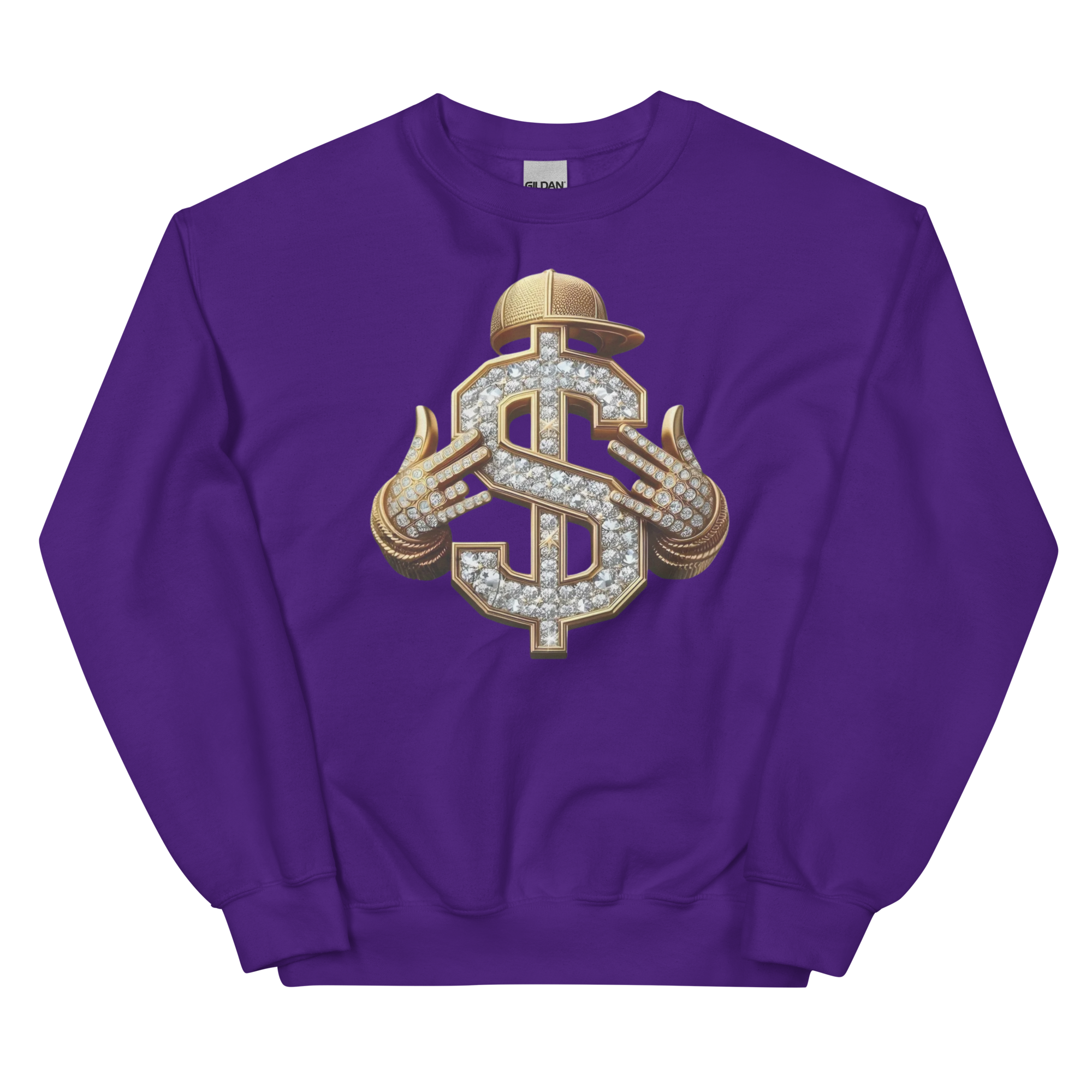 Diamond Dollar Swag Custom Design Unisex Sweatshirt Physical Sweatshirt Style-Junction Purple S 