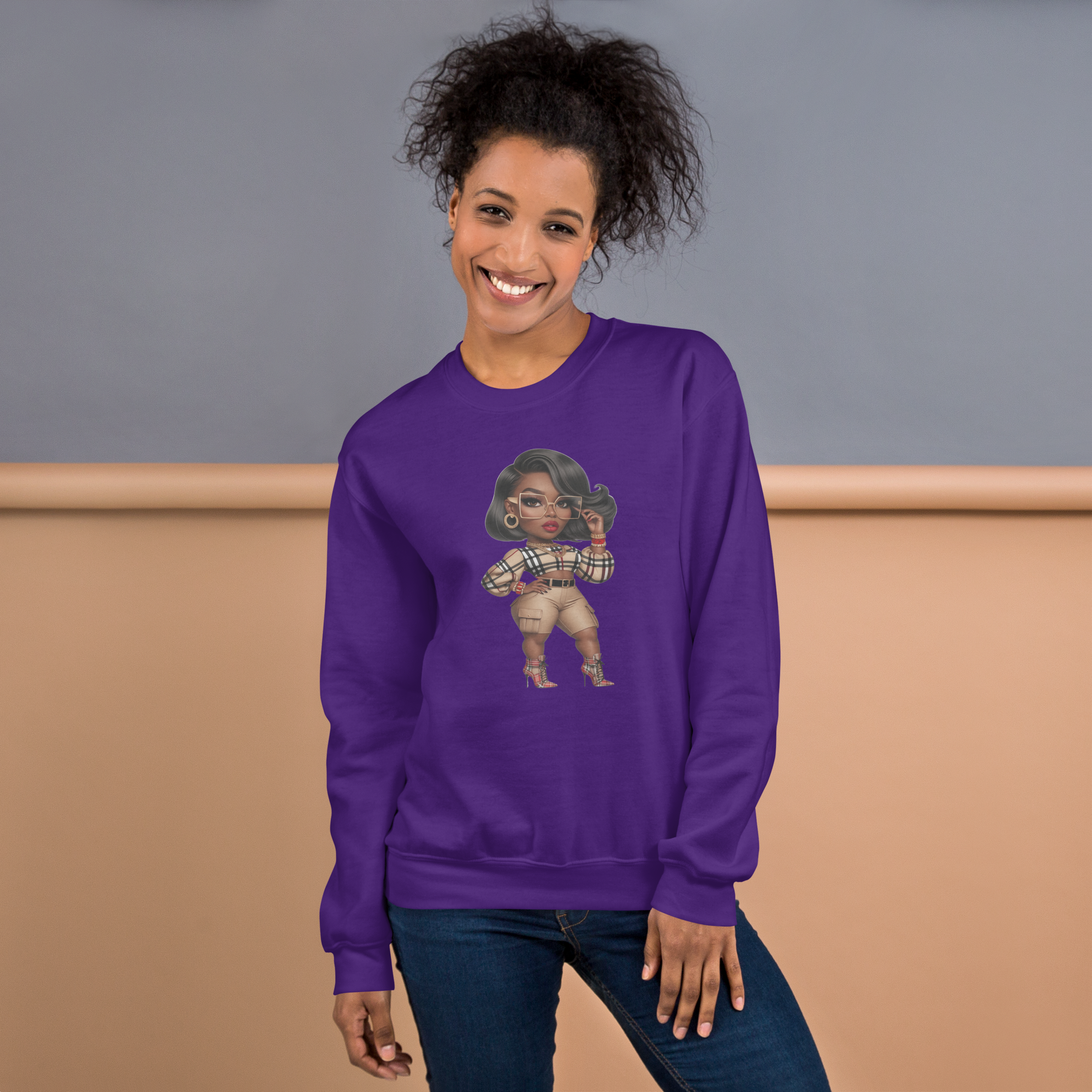 Sophisticated Glam Queen Women's Sweatshirt Physical Sweatshirt Style-Junction Purple S