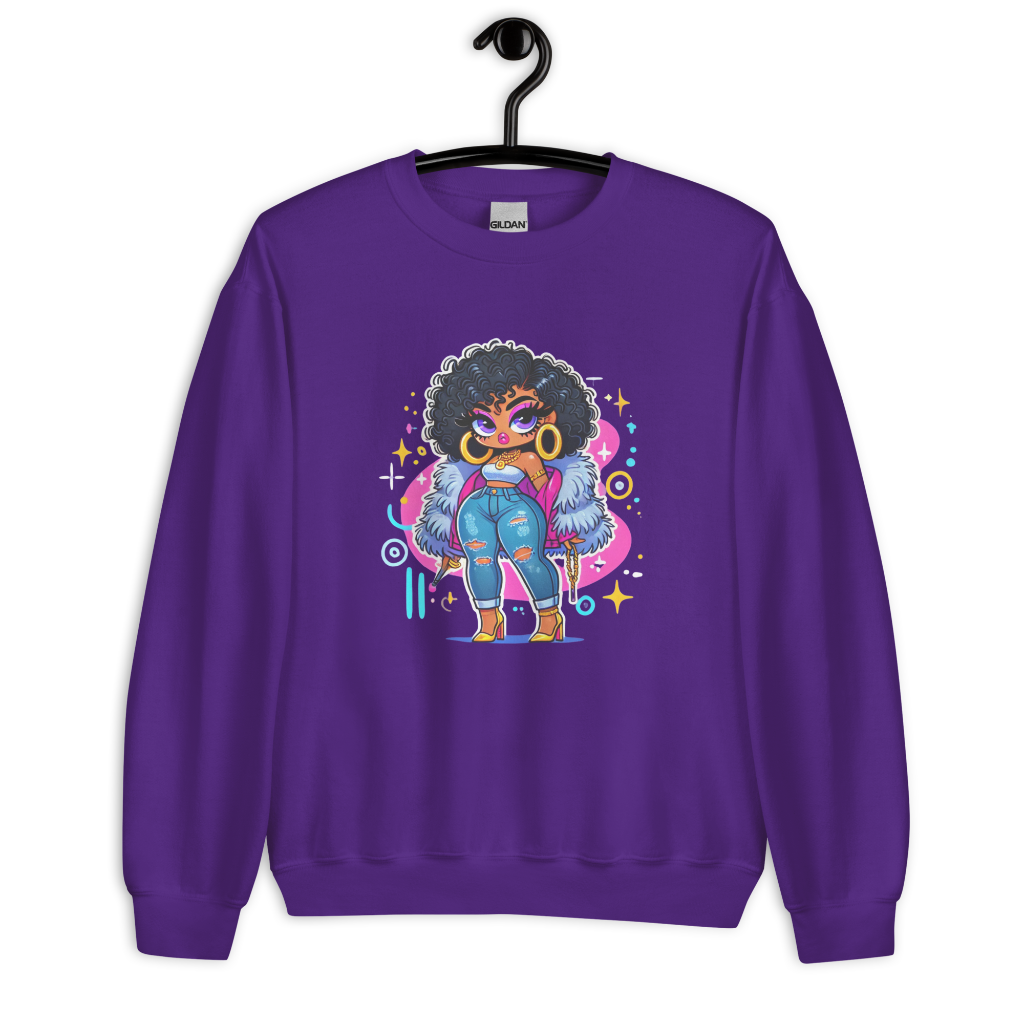 Fierce Diva Luxe Women's Sweatshirt Physical Sweatshirt Style-Junction Custom Designs & Prints Purple S