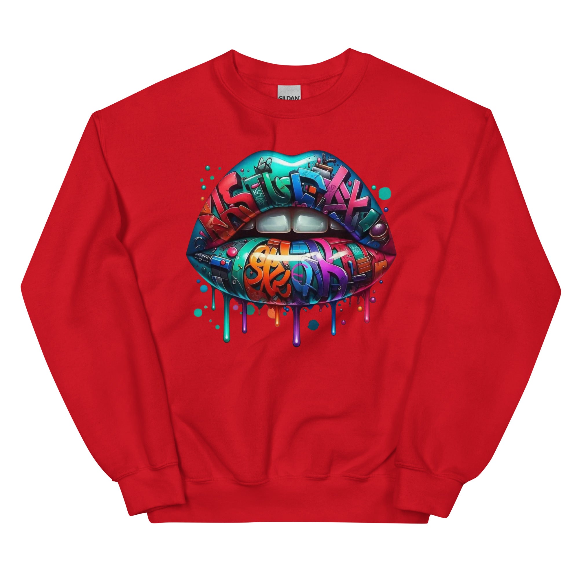 Colorful Graffiti Custom Design Unisex Sweatshirt Physical Sweatshirt Style-Junction Red S 