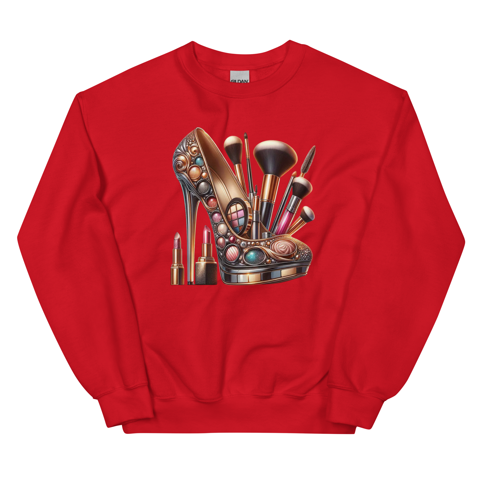 The Makeup Stilleto Custom Design Women Sweatshirt Physical Sweatshirt Style-Junction Red S 