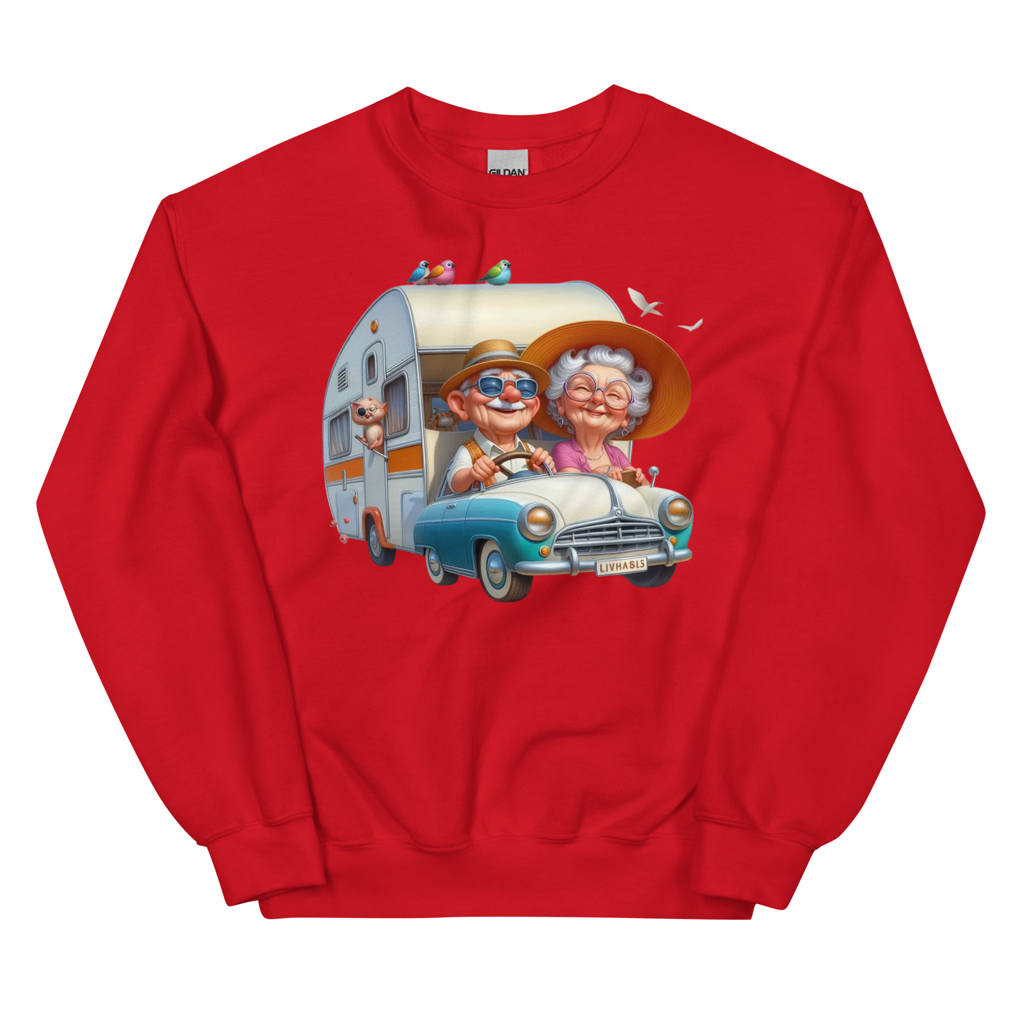 Golden Years On The Open Road Custom Design Unisex Sweatshirt Physical Sweatshirt Style-Junction Red S 