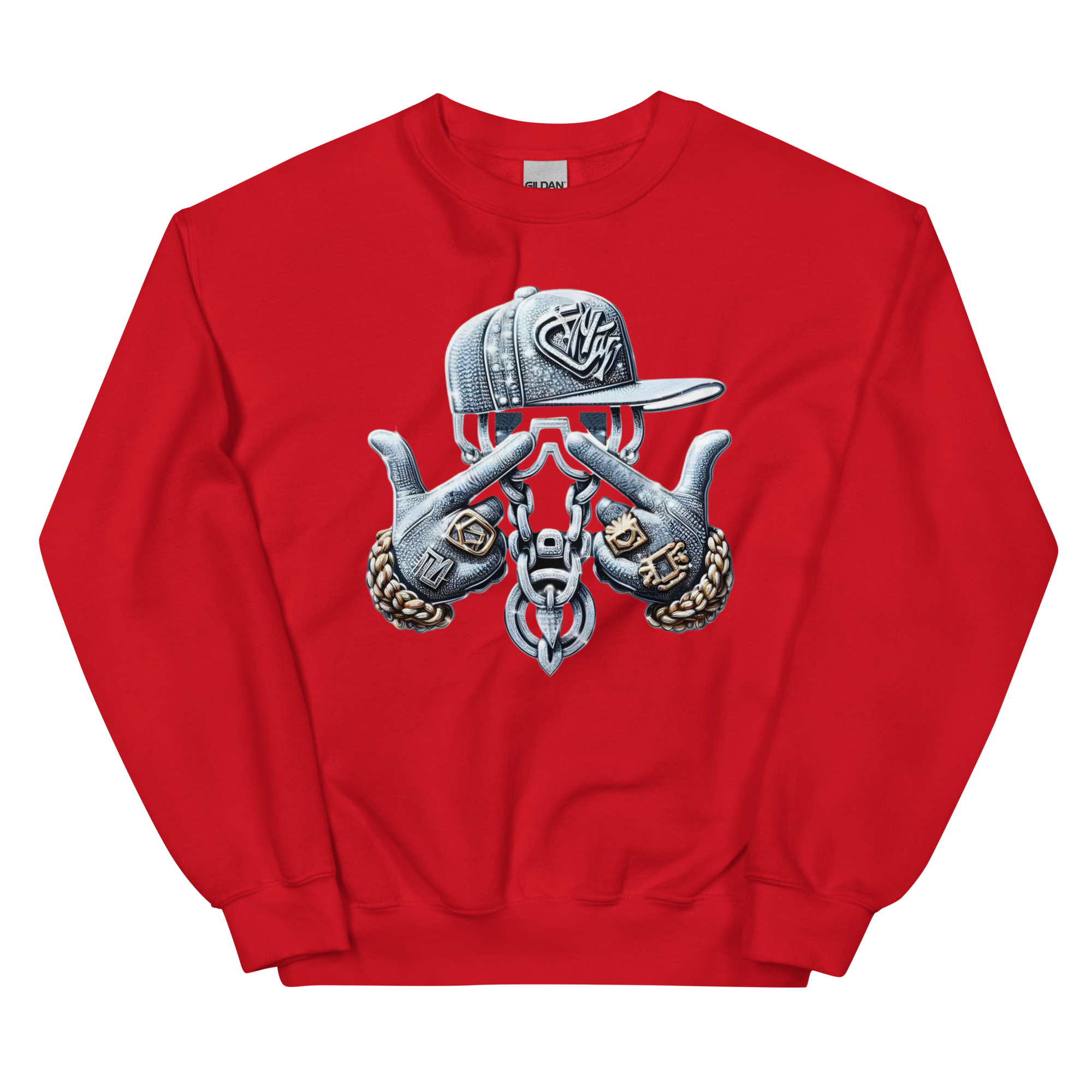 Street King Emblem Custom Design Unisex Sweatshirt Physical Sweatshirt Style-Junction Red S 