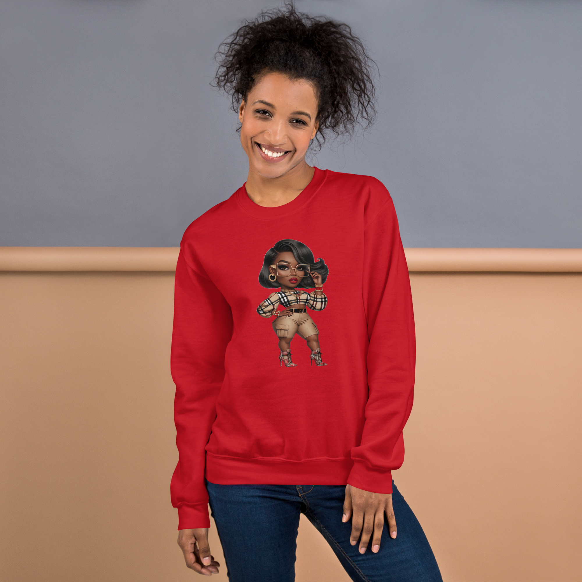 Sophisticated Glam Queen Women's Sweatshirt Physical Sweatshirt Style-Junction Red S