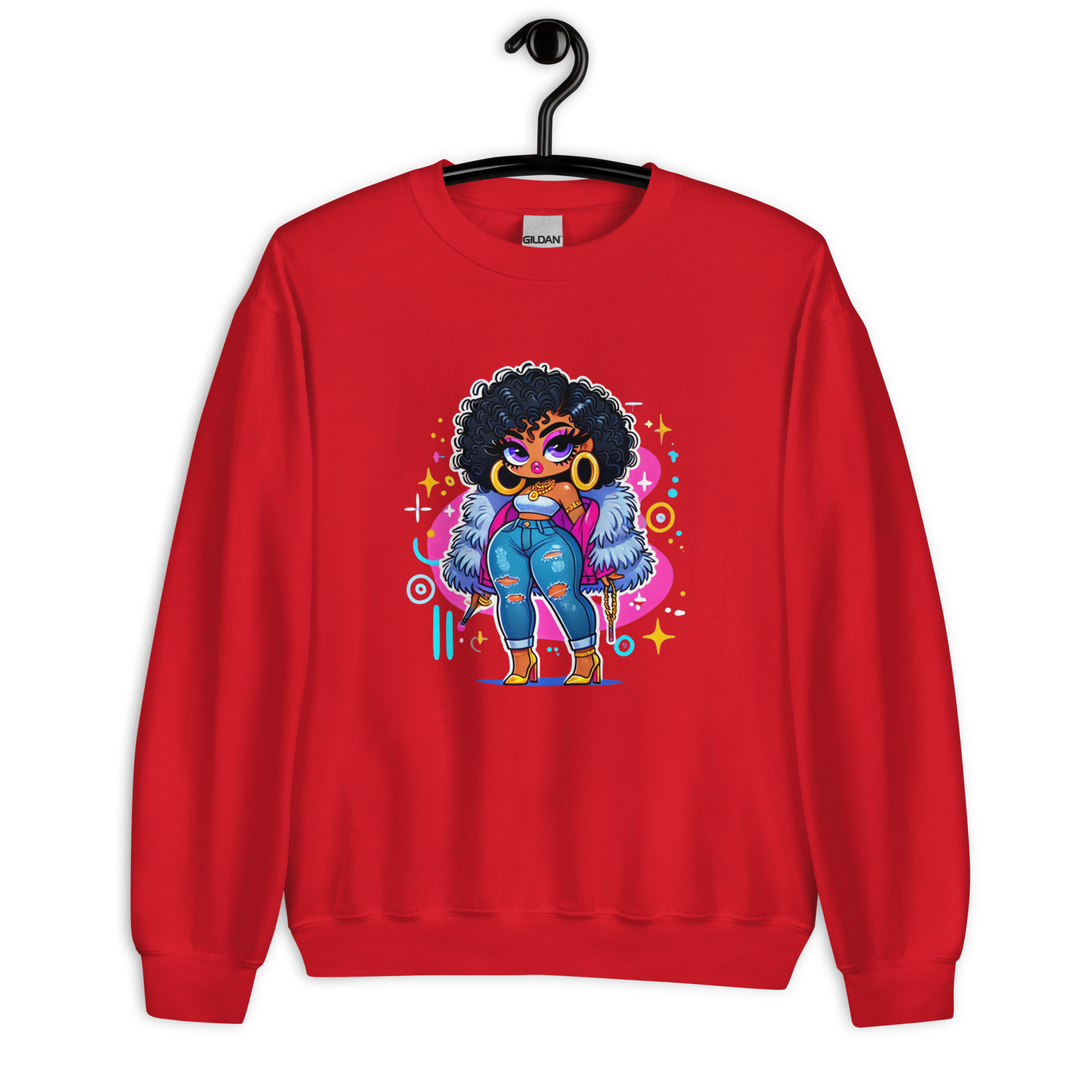 Fierce Diva Luxe Women's Sweatshirt Physical Sweatshirt Style-Junction Custom Designs & Prints Red S