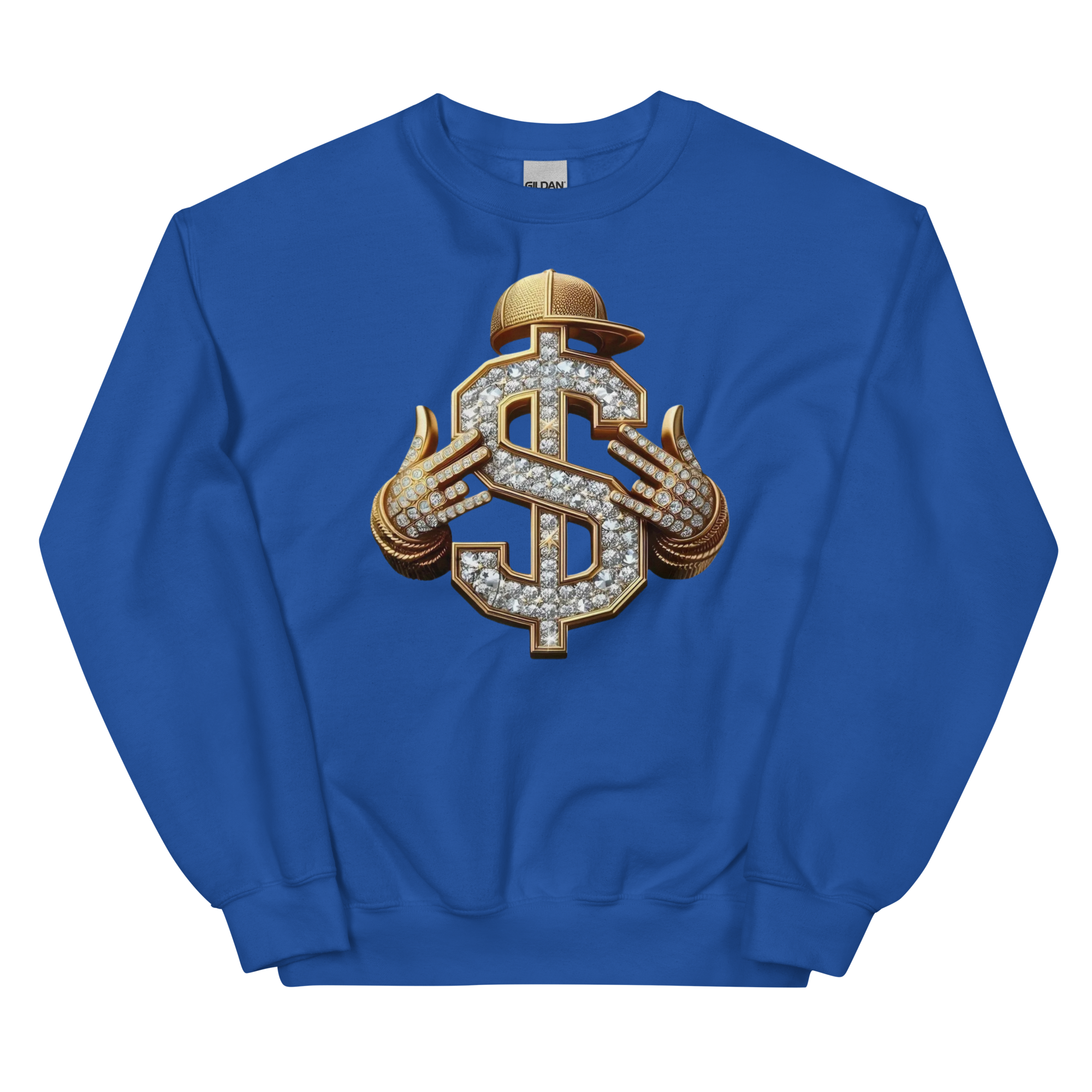 Diamond Dollar Swag Custom Design Unisex Sweatshirt Physical Sweatshirt Style-Junction Royal S 