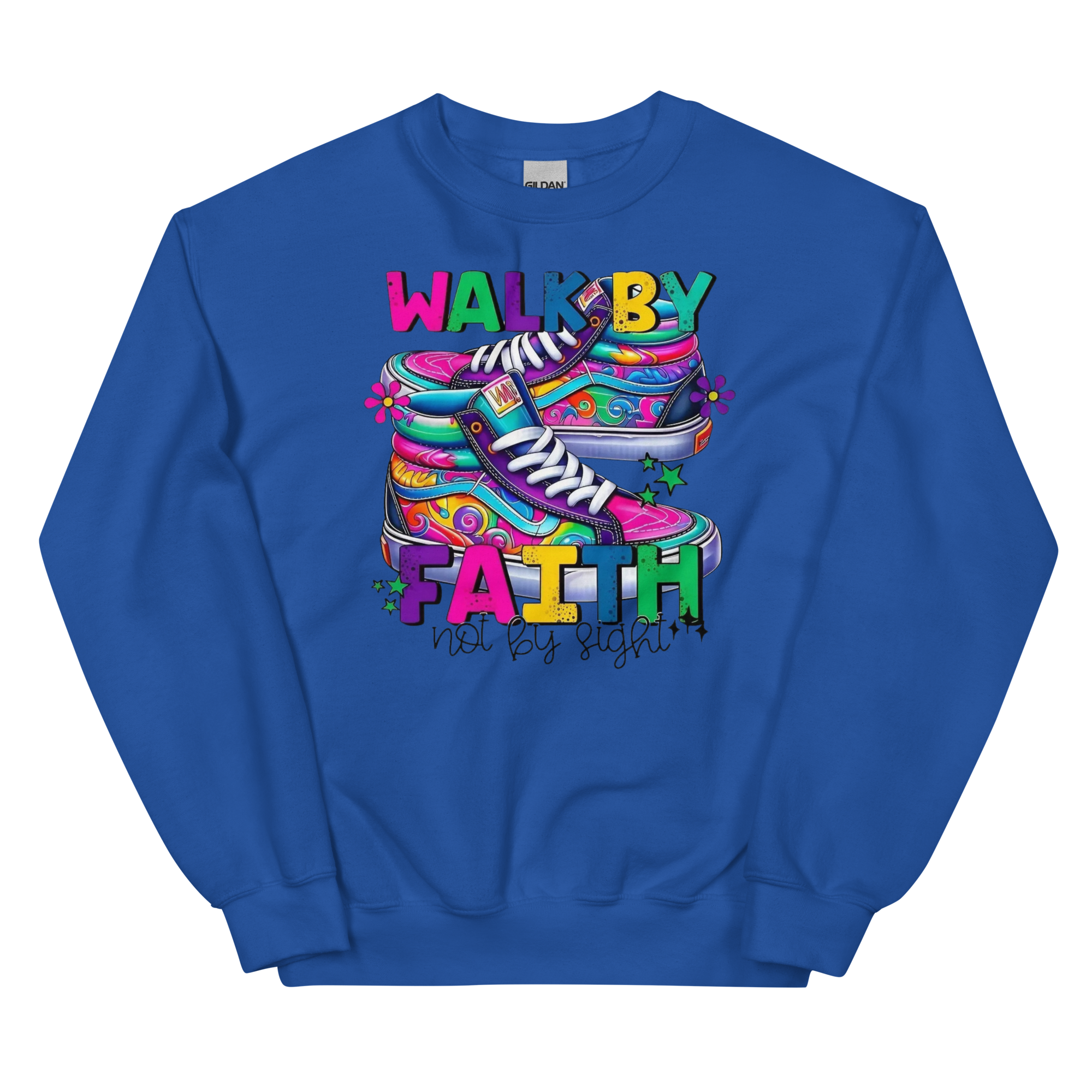 Walk By Faith Custom Design Unisex Sweatshirt Physical Sweatshirt Style-Junction Royal S 