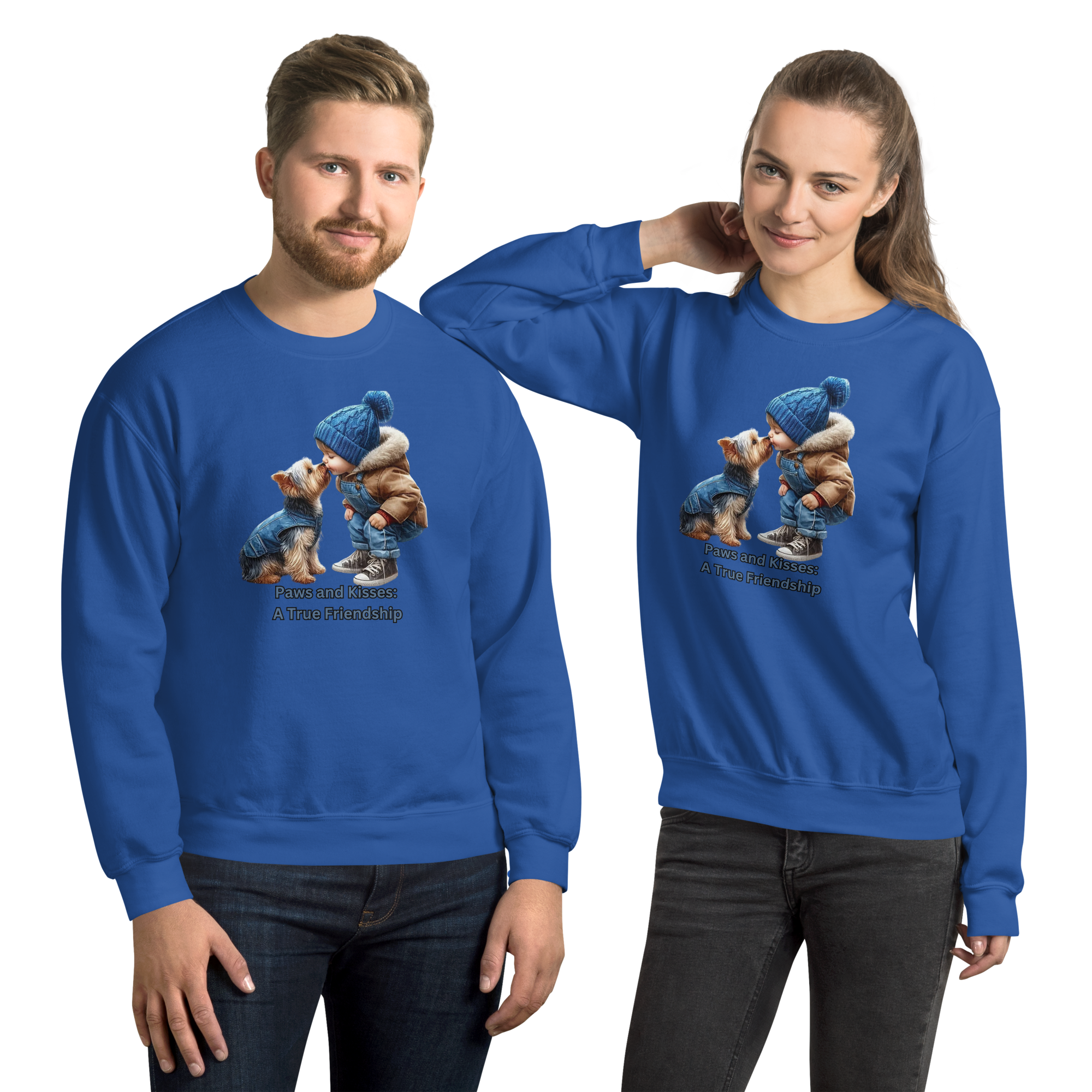 Paws and Kisses Unisex Custom Sweatshirt Physical Sweatshirt Style-Junction Royal S 