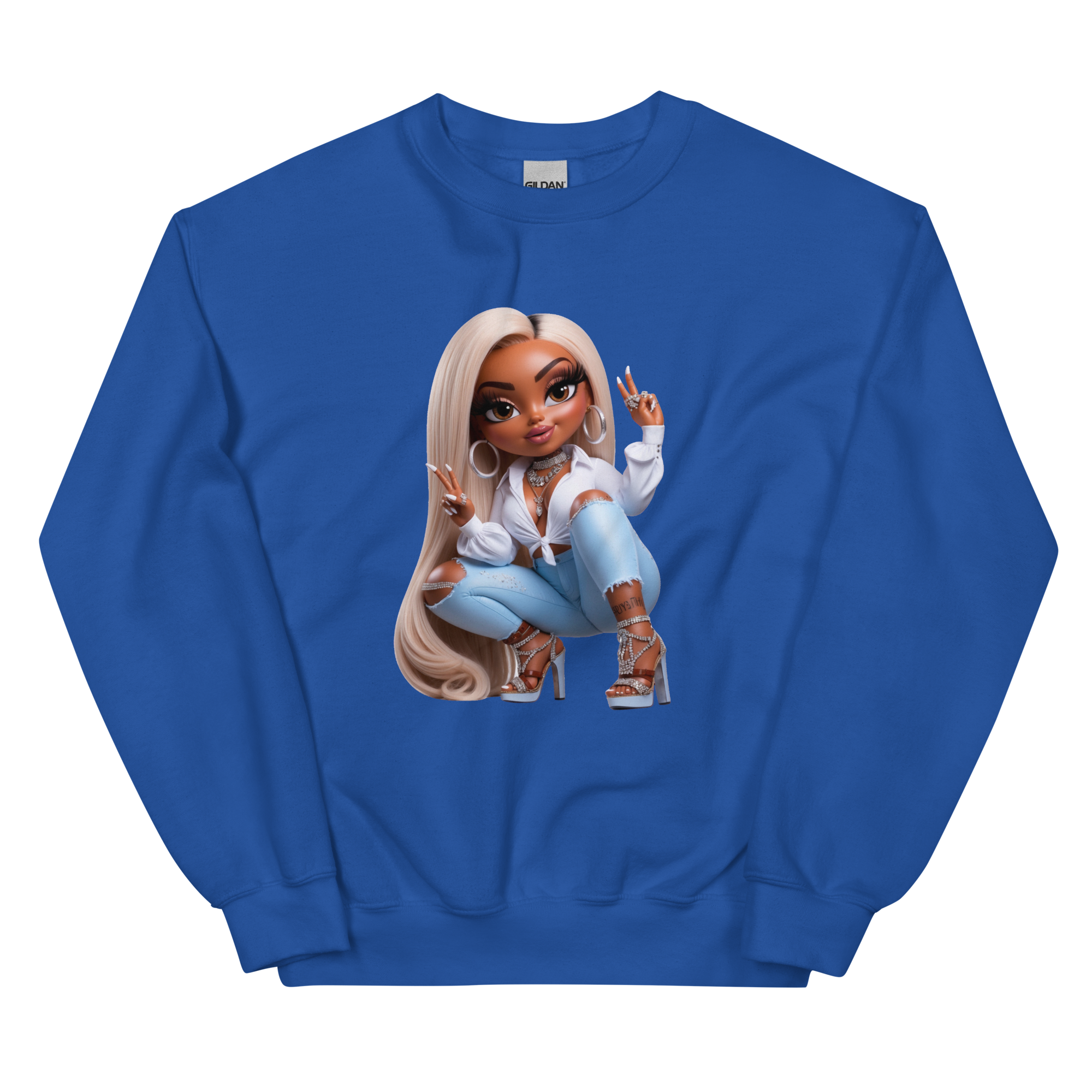 Glam Peace Queen Custom Women's Sweatshirt - Pre-Shrunk & Comfortable Physical Sweatshirt Style-Junction Royal S