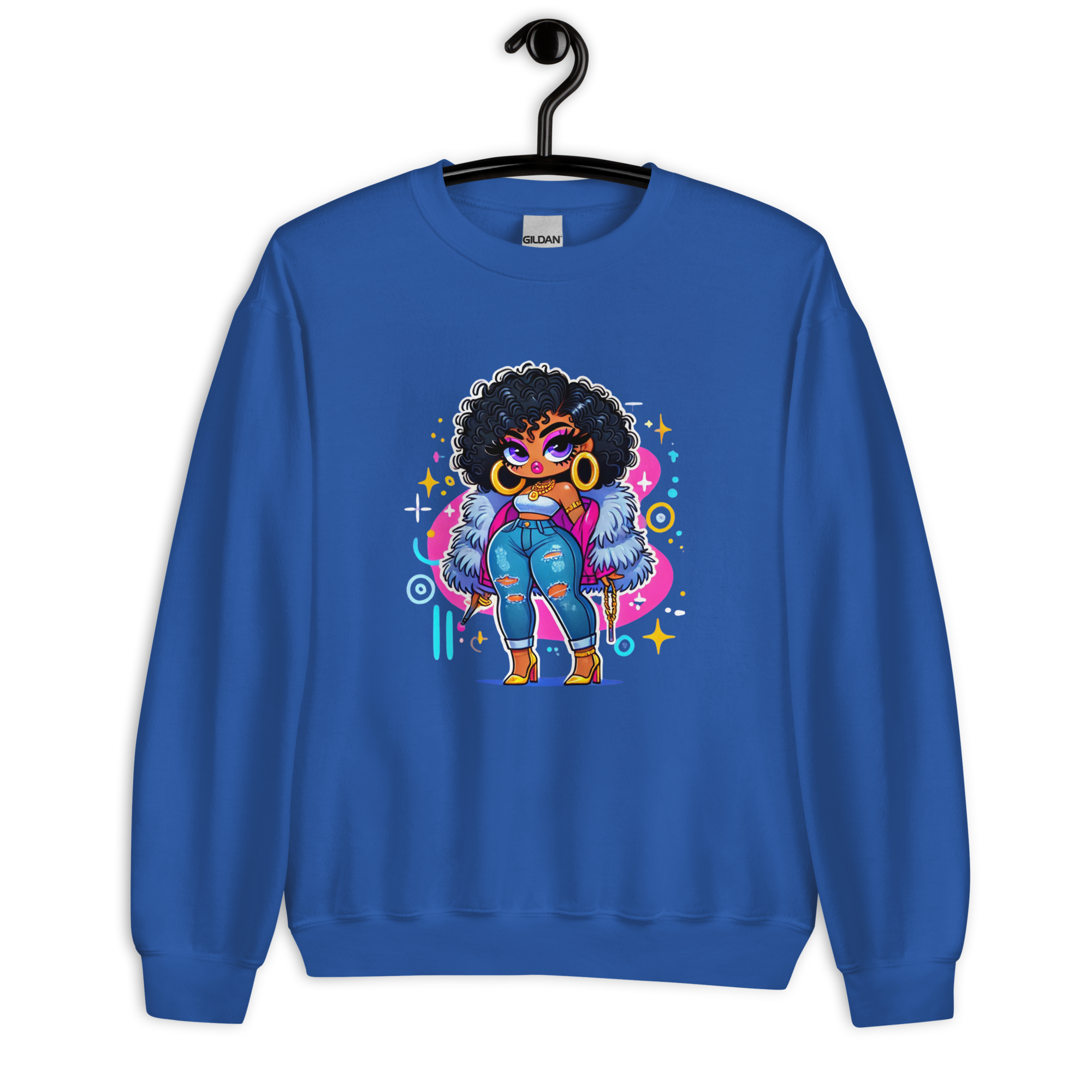 Fierce Diva Luxe Women's Sweatshirt Physical Sweatshirt Style-Junction Custom Designs & Prints Royal S