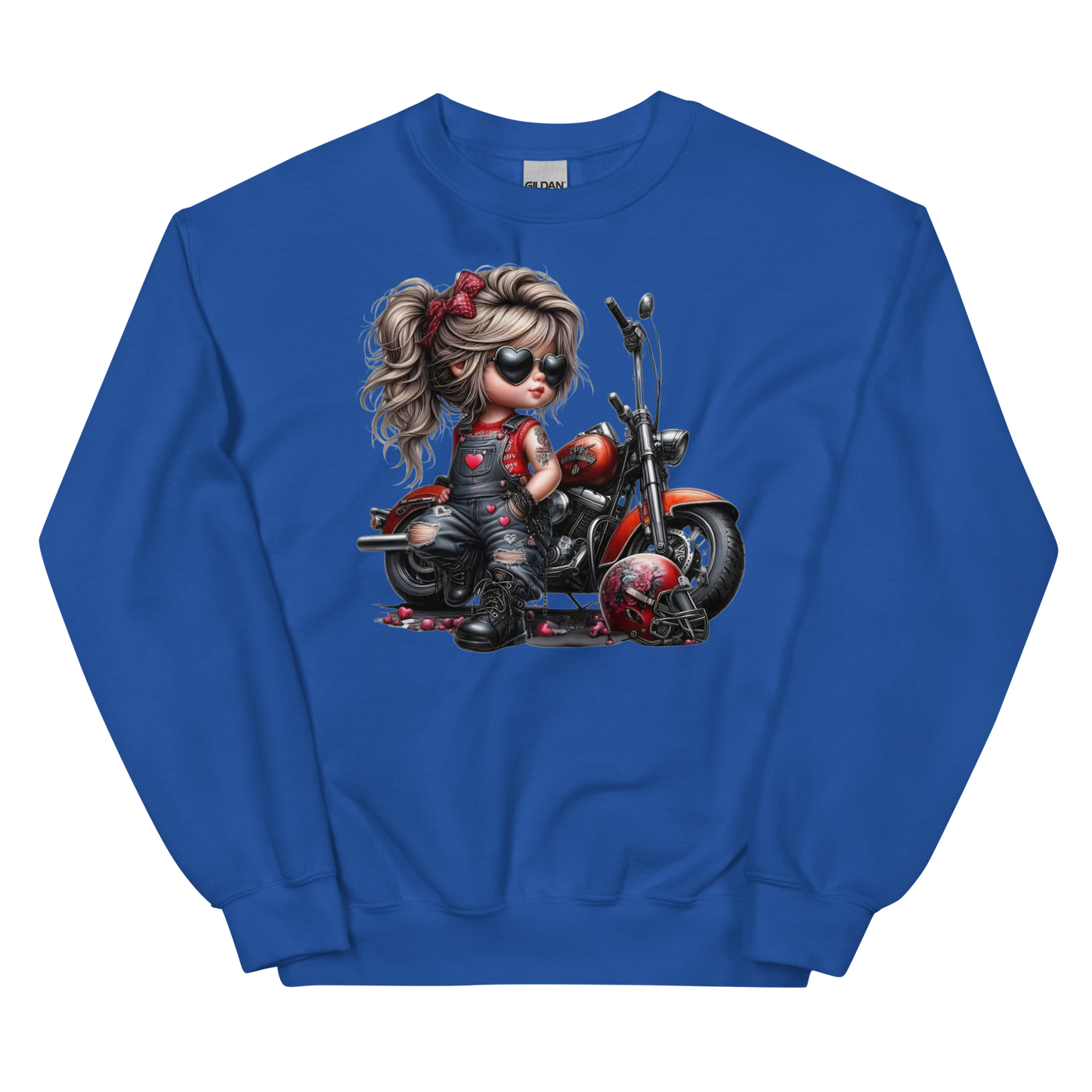 Young Biker Chic Women's Sweatshirt Physical Sweatshirt Style-Junction Custom Designs & Prints Royal S