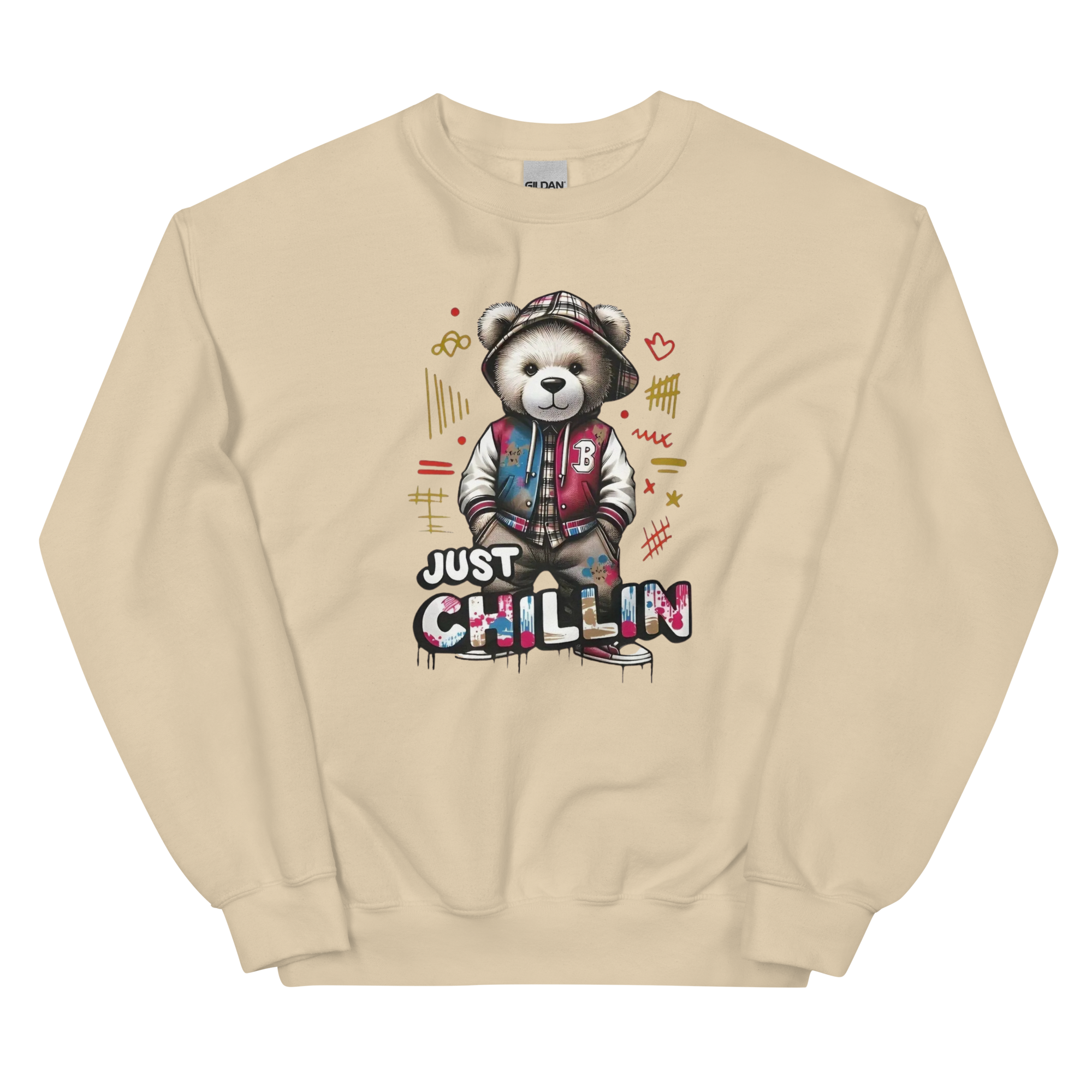 Just Chillin Bear Custom Design Unisex Sweatshirt Physical Sweatshirt Style-Junction