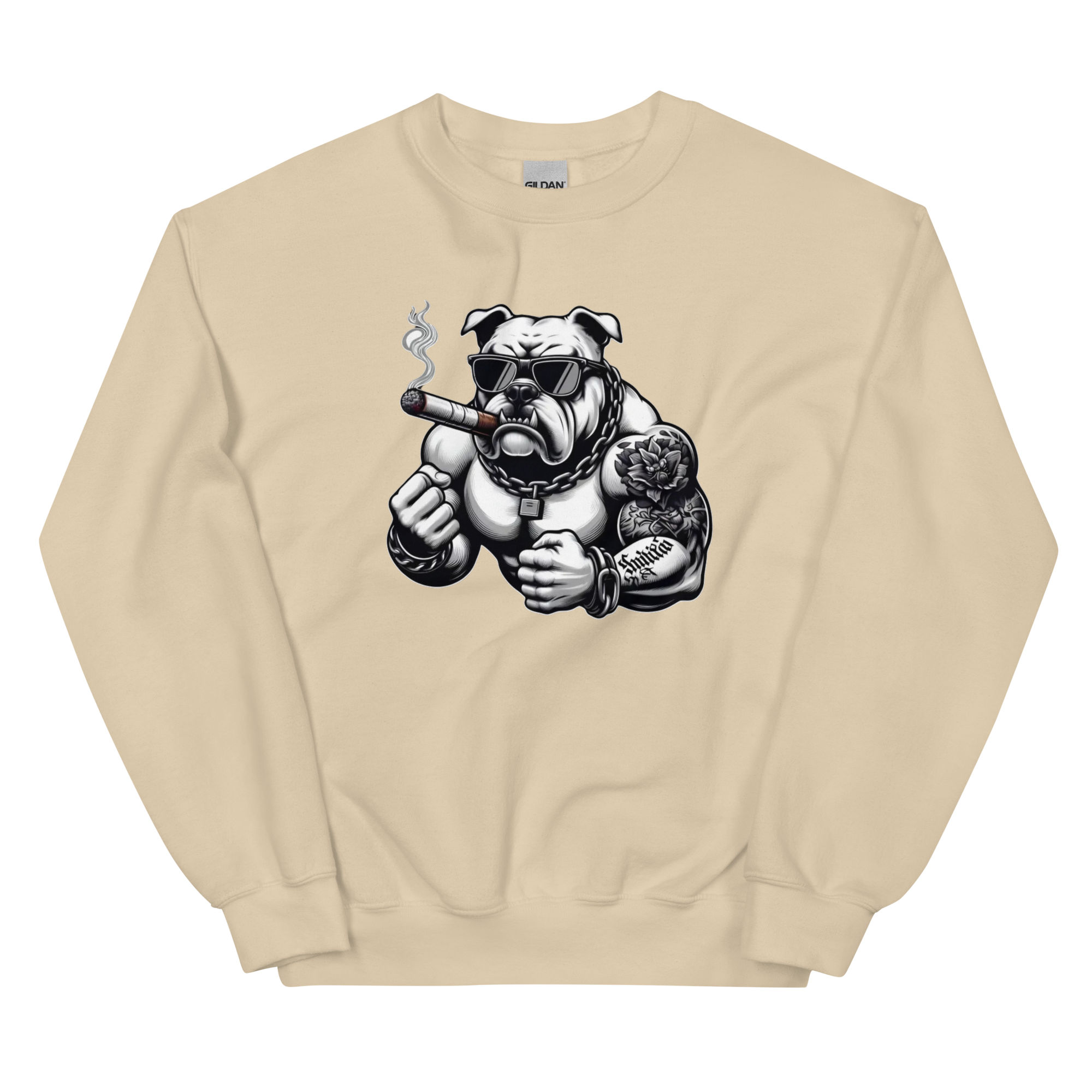 Big Boy Bulldog Design | Men’s Custom Sweatshirt Physical Sweatshirt Style-Junction