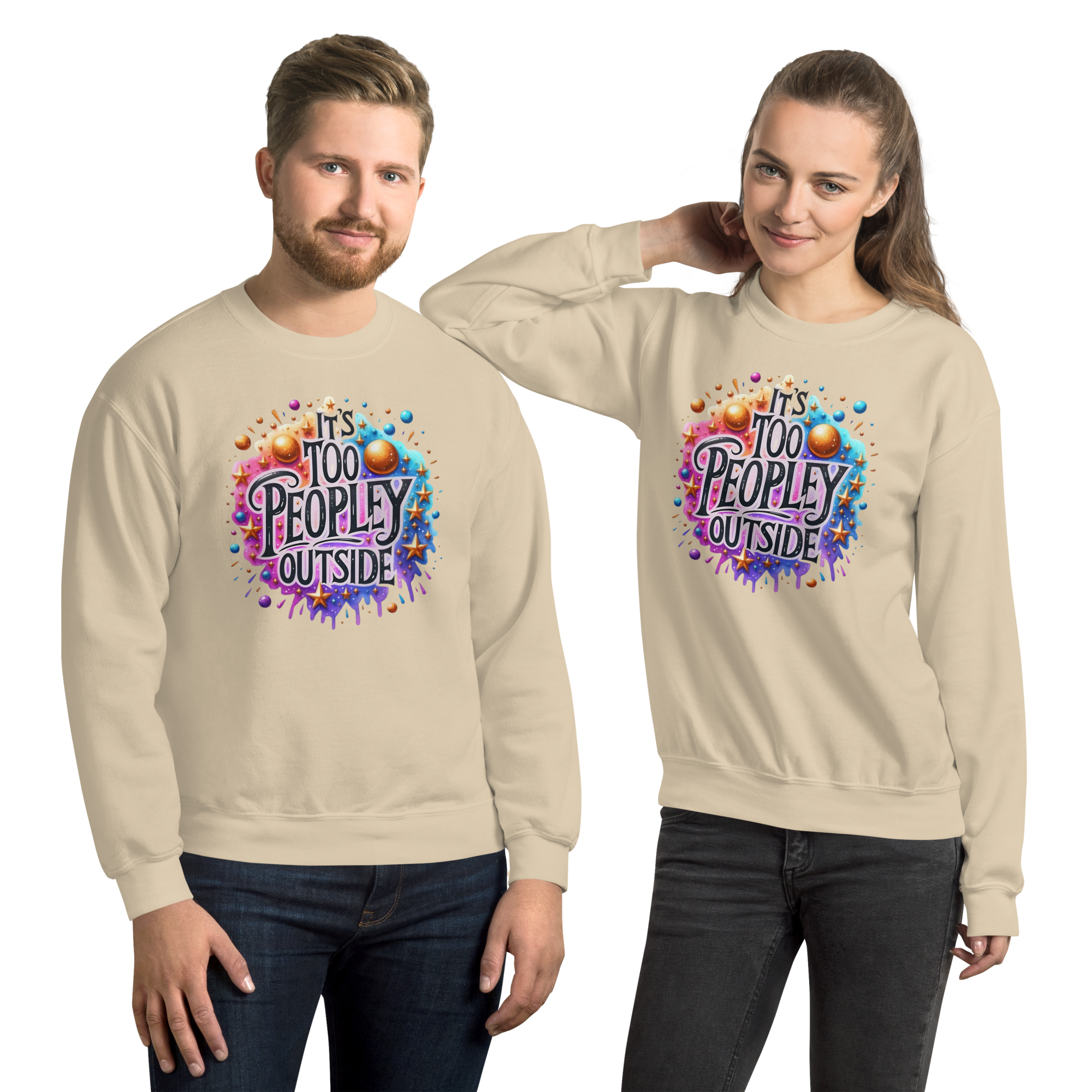 It's To Peopley Outside Unisex Custom Sweatshirt Physical Sweatshirt Style-Junction Sand S 