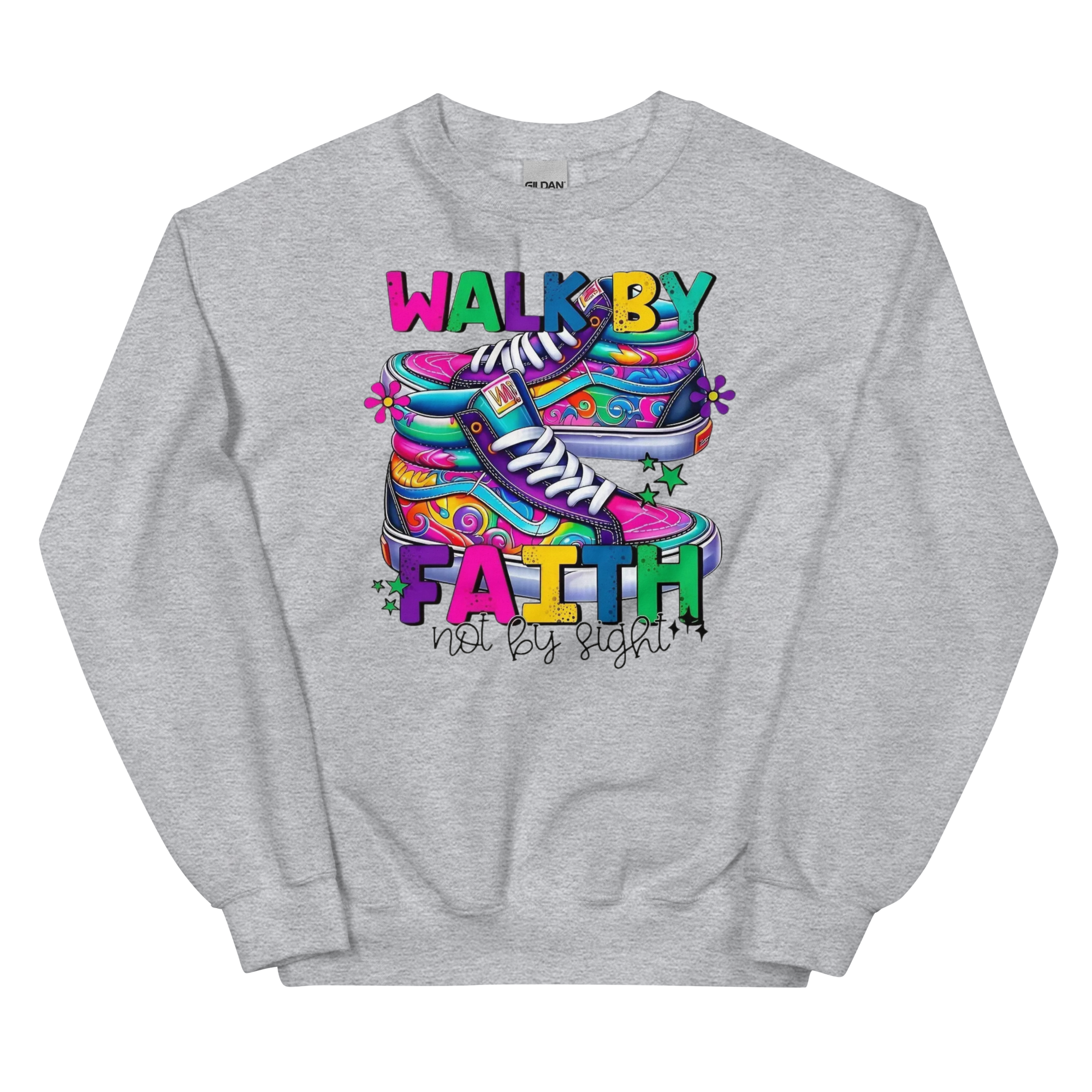 Walk By Faith Custom Design Unisex Sweatshirt Physical Sweatshirt Style-Junction Sport Grey S 