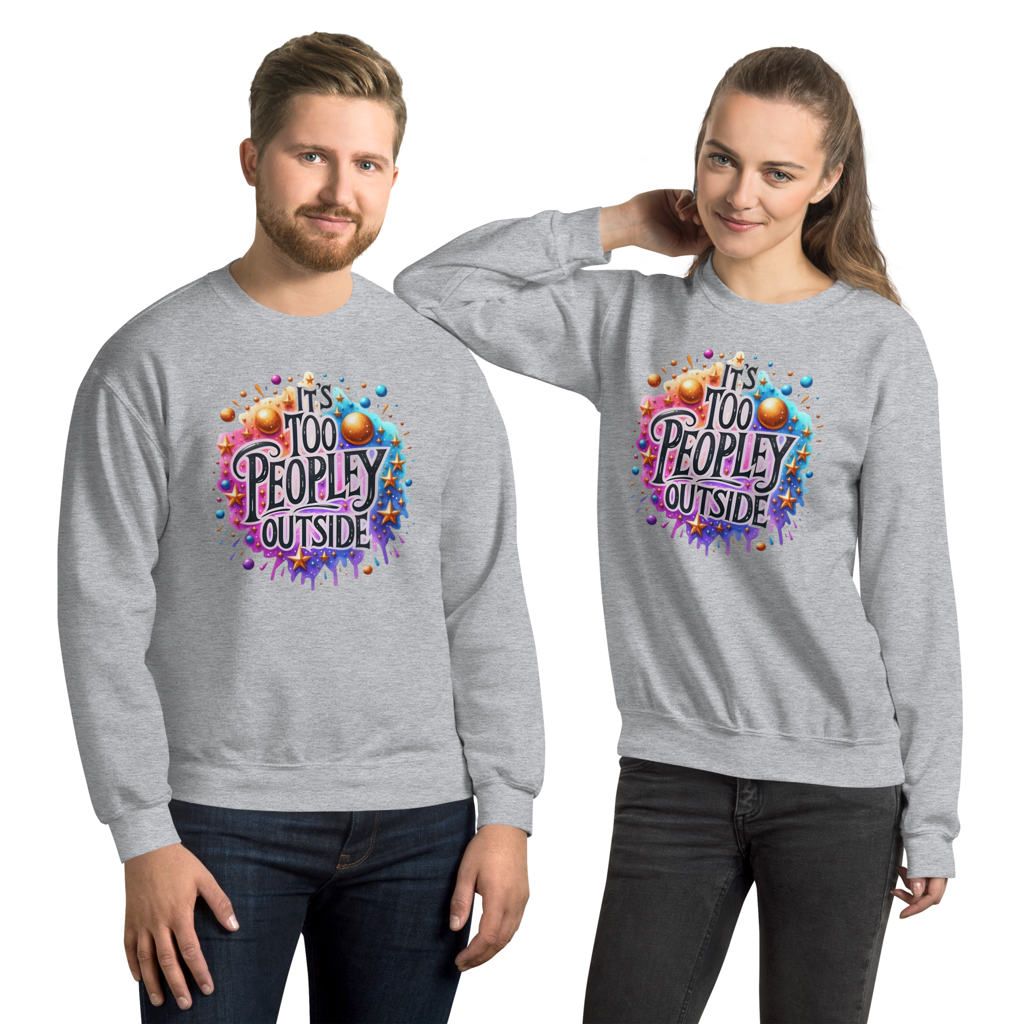 It's To Peopley Outside Unisex Custom Sweatshirt Physical Sweatshirt Style-Junction Sport Grey S 