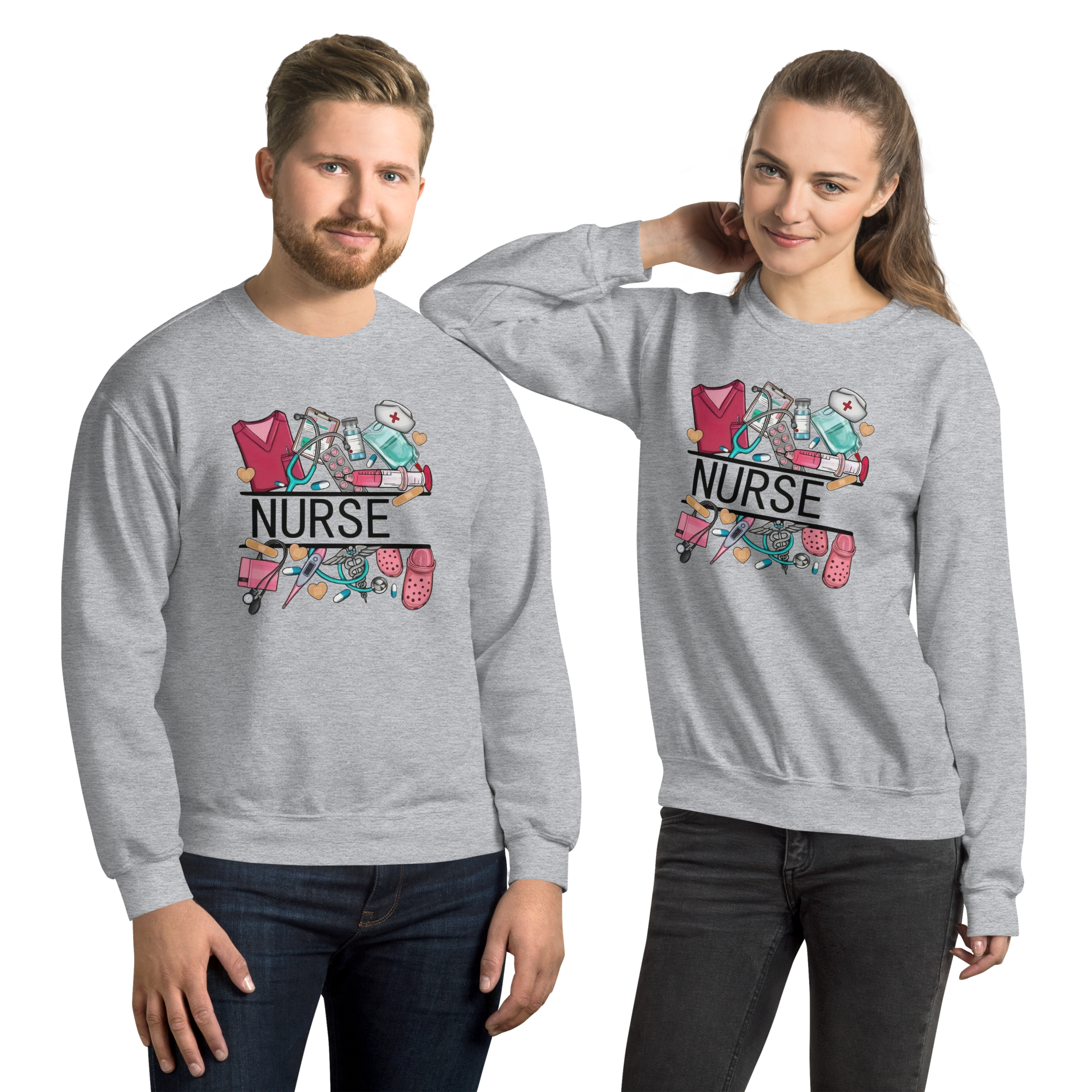 Nurse Unisex Custom Sweatshirt Physical Sweatshirt Style-Junction Sport Grey S