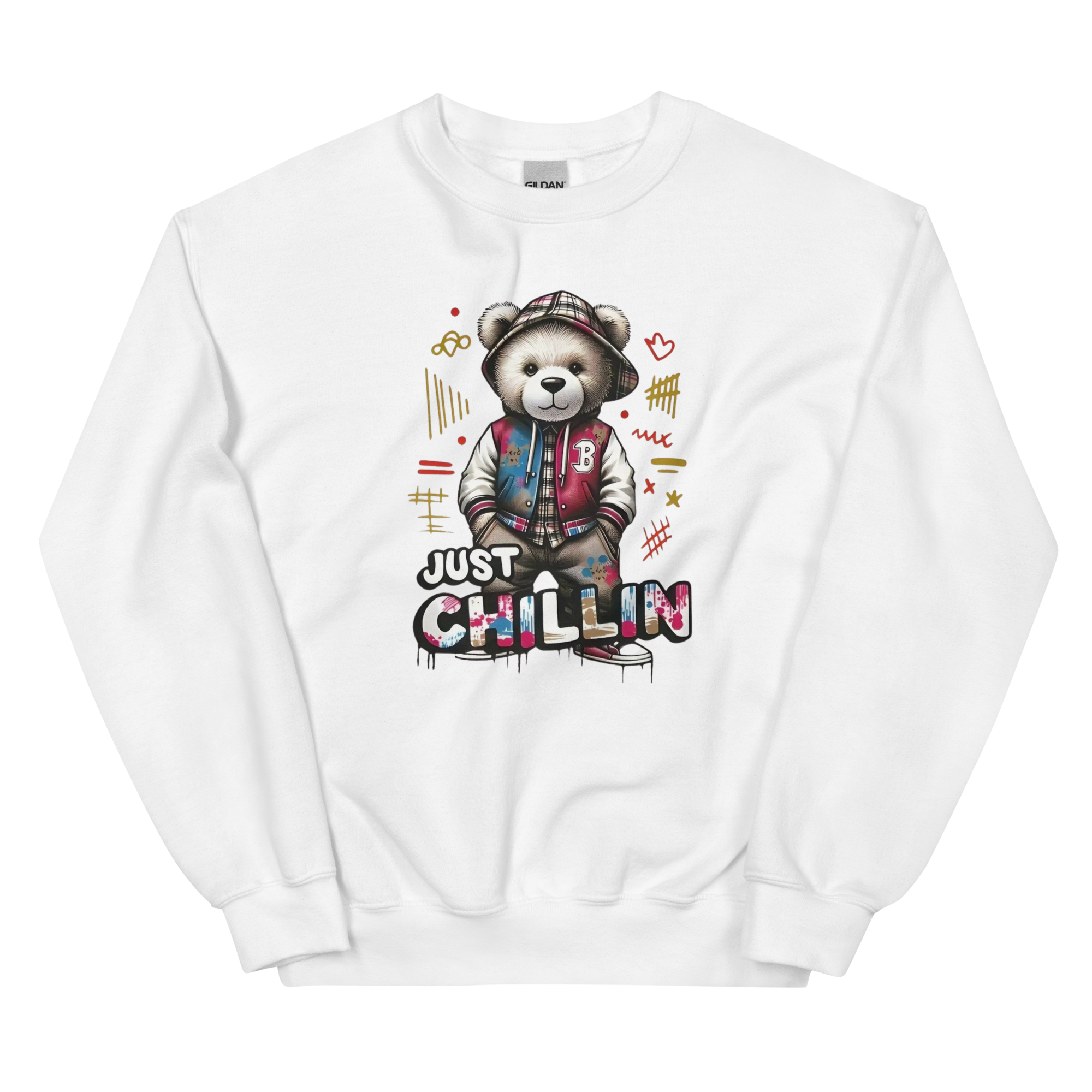 Just Chillin Bear Custom Design Unisex Sweatshirt Physical Sweatshirt Style-Junction