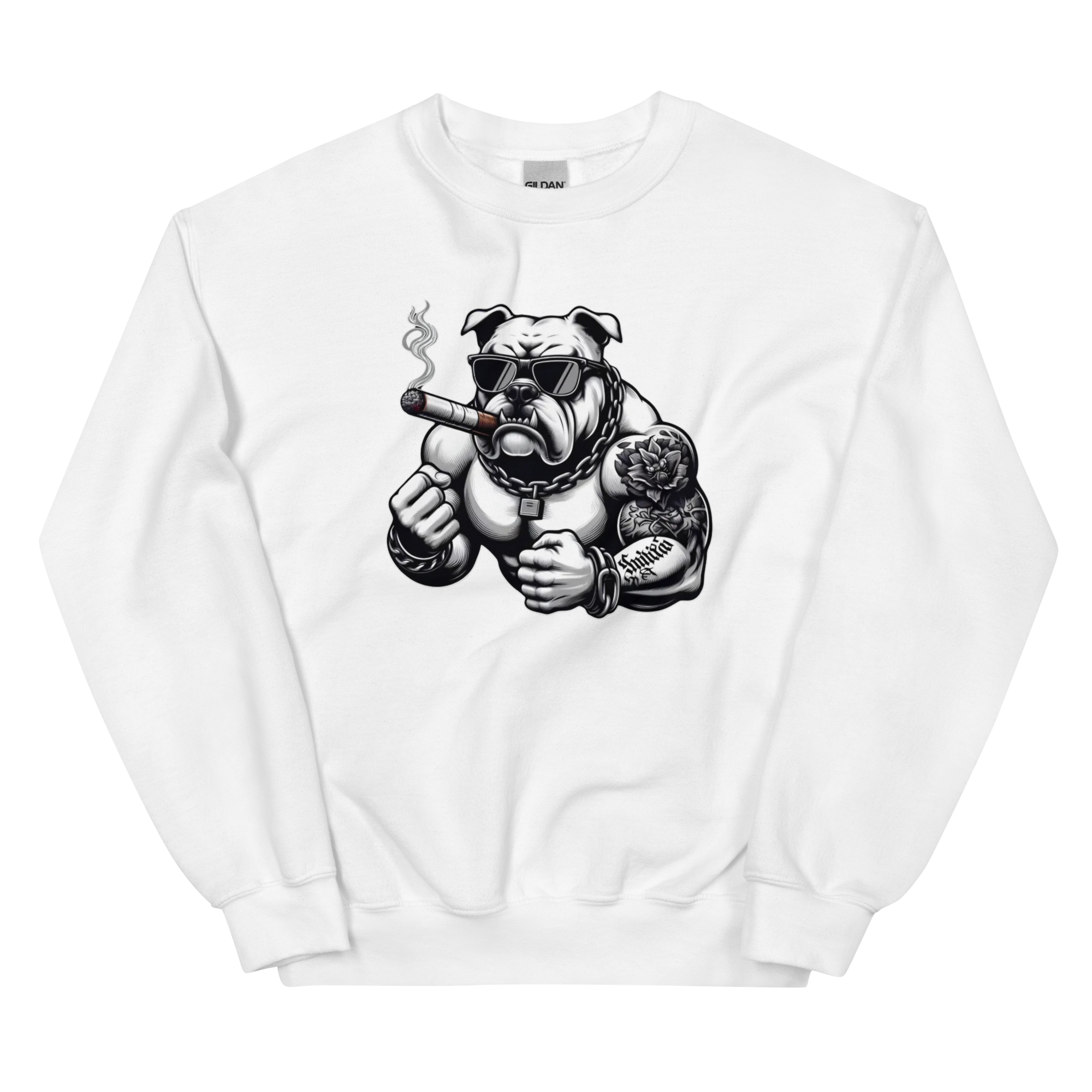 Big Boy Bulldog Design | Men’s Custom Sweatshirt Physical Sweatshirt Style-Junction