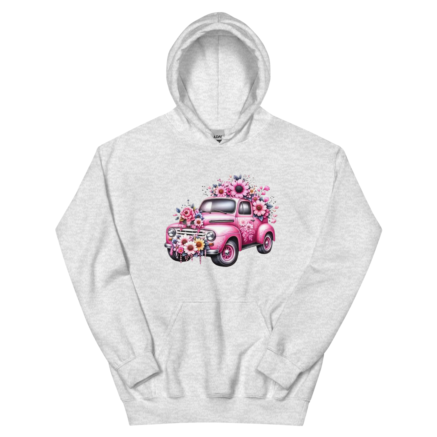 Pink Flower Chevy Truck Women's Hoodie Physical Hoodie Style-Junction Custom Designs & Prints