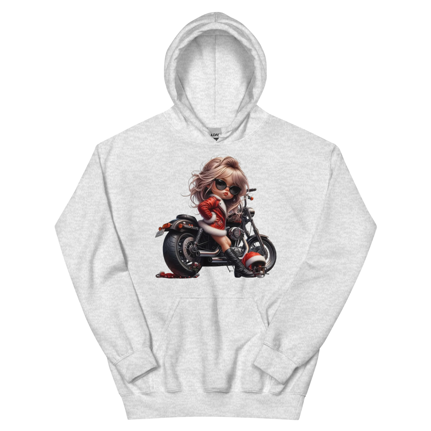 Badass Biker Girl Hoodie – Cool Motorcycle Sweatshirt – Rebel Rider Pullover for Women Physical Hoodie Style-Junction Custom Designs & Prints