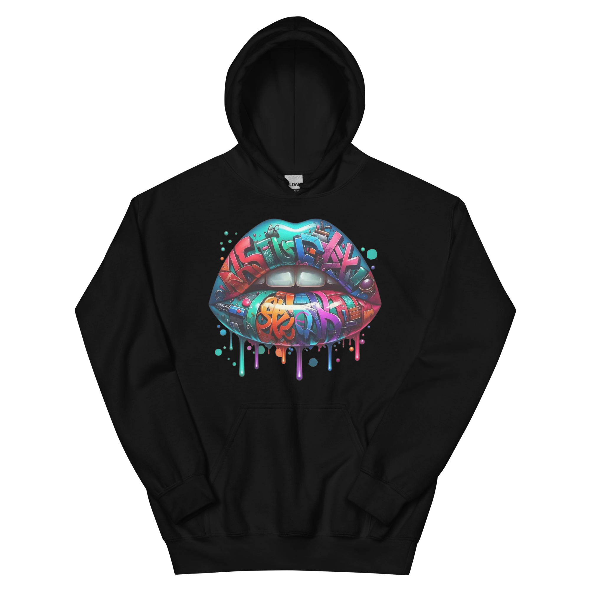 Colorful Graffiti Custom Design Unisex Hoodie Physical Hoodie Style-Junction Black S 