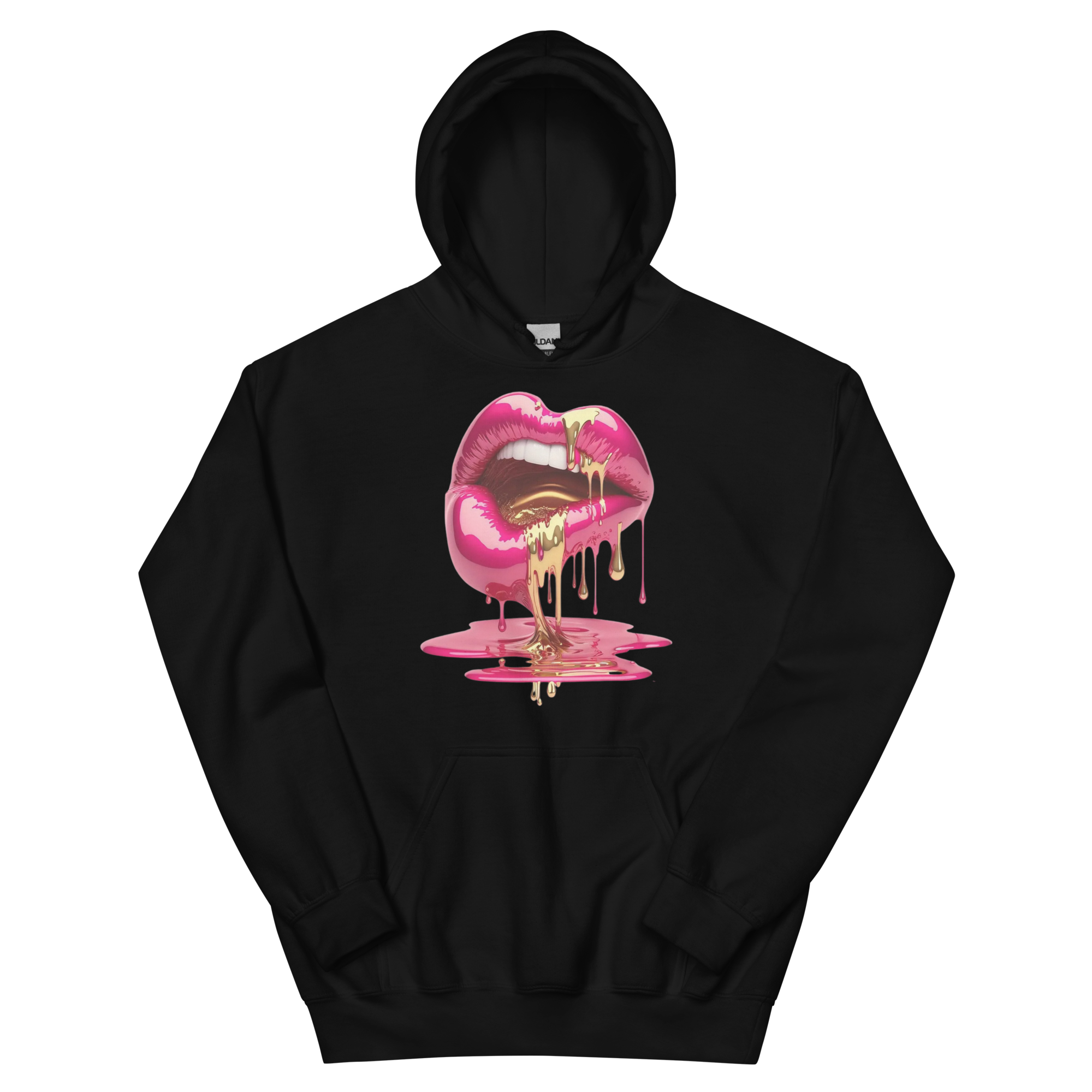 Dripping Lips Custom Design Unisex Hoodie Physical Hoodie Style-Junction Black S 