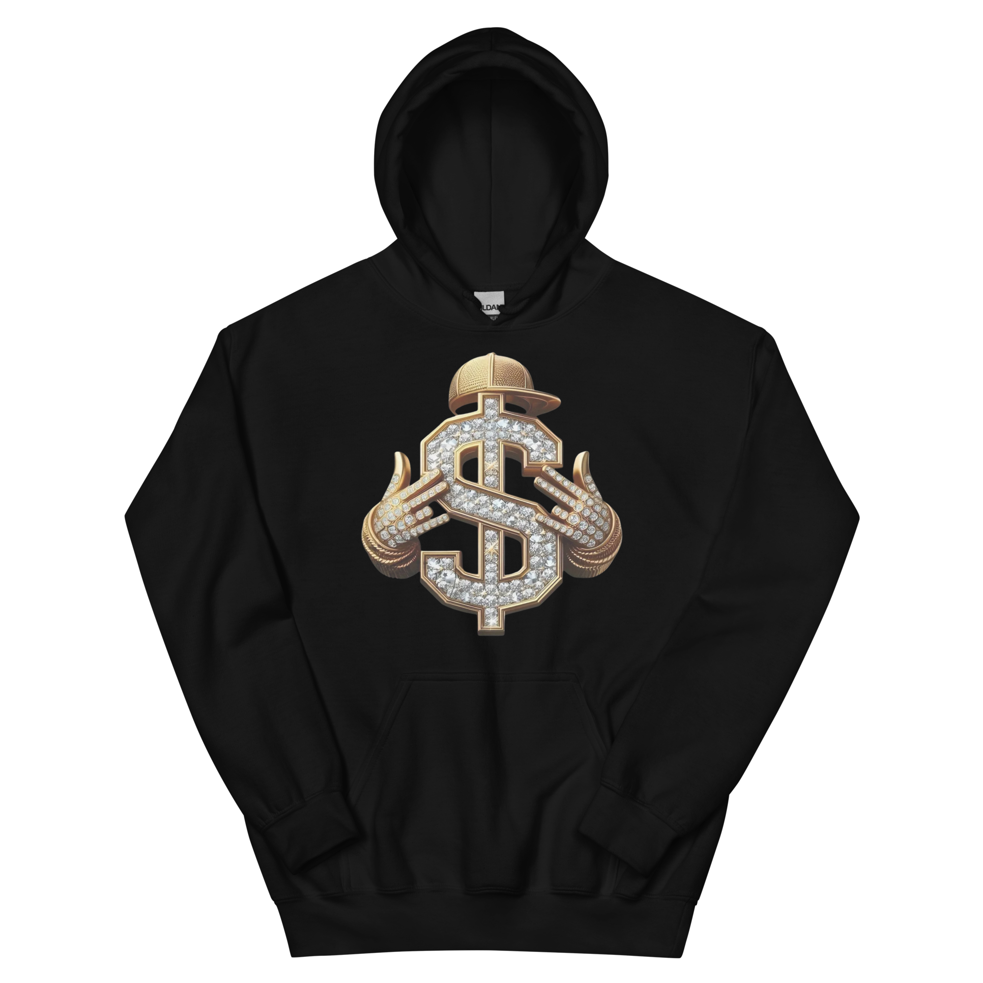 Diamond Dollar Swag Custom Design Unisex Hoodie Physical Hoodie Style-Junction Black S 