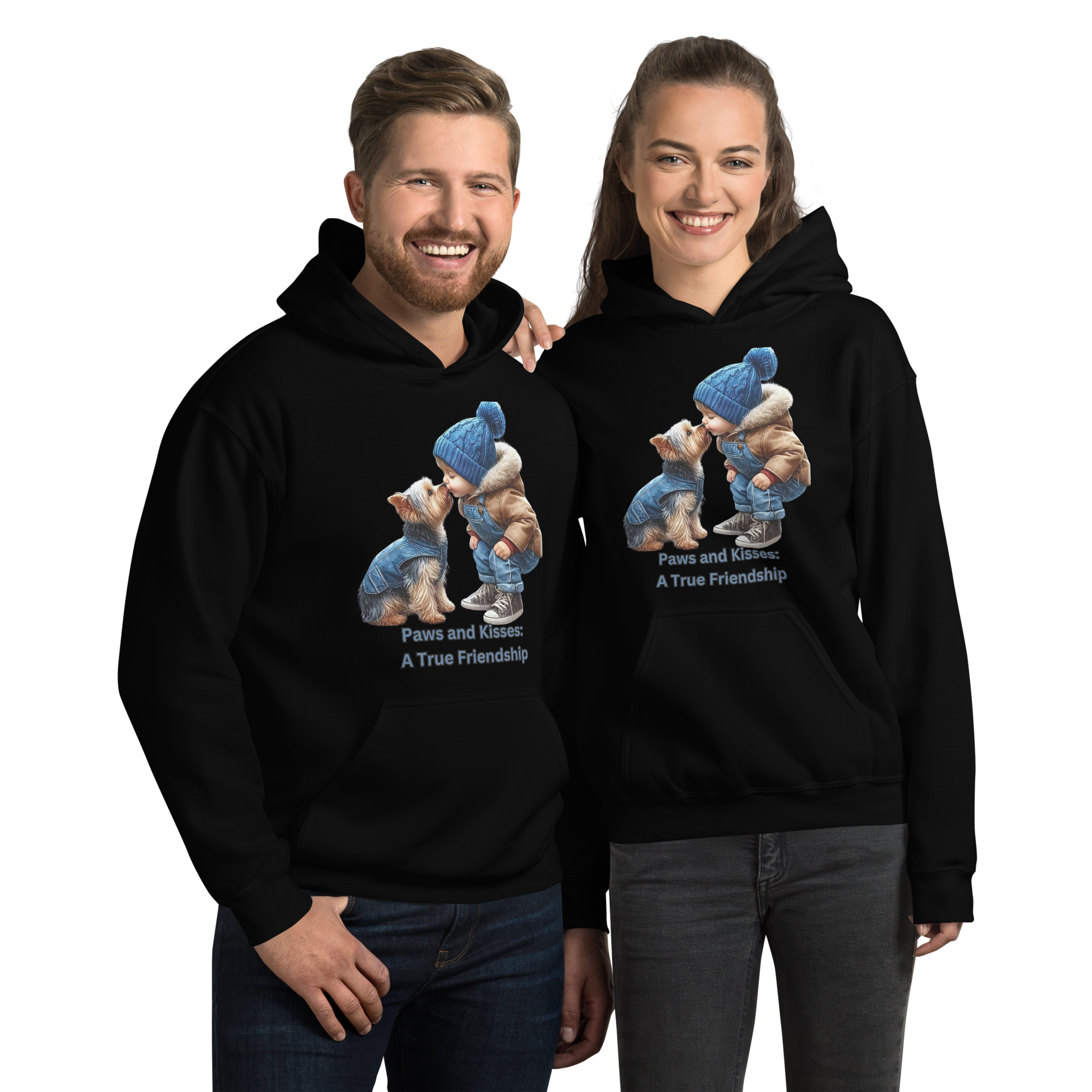 Paws and Kisses Unisex Custom Hoodie Physical Hoodie Style-Junction Black S 