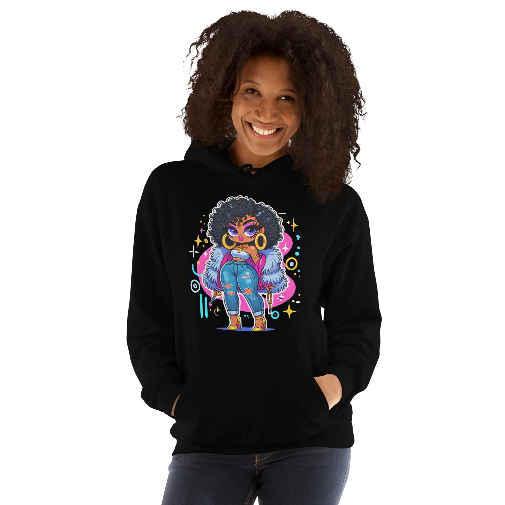 Fierce Diva Luxe Women's Hoodie Physical Hoodie Style-Junction Custom Designs & Prints Black S