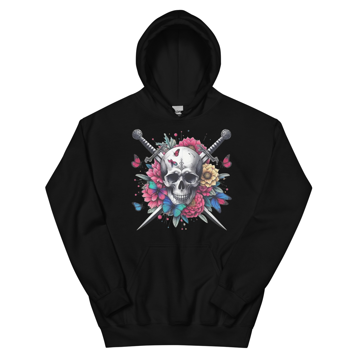 Skull & Swords Men's Hoodie Physical Hoodie Style-Junction Custom Designs & Prints Black S