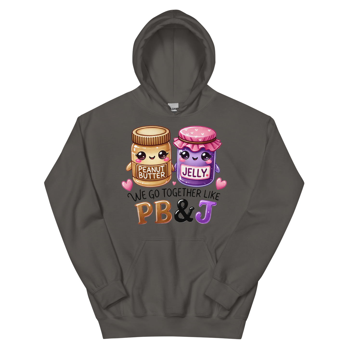 We Go Together Like PB & J Women's Hoodie Physical Hoodie Style-Junction Custom Designs & Prints Charcoal S