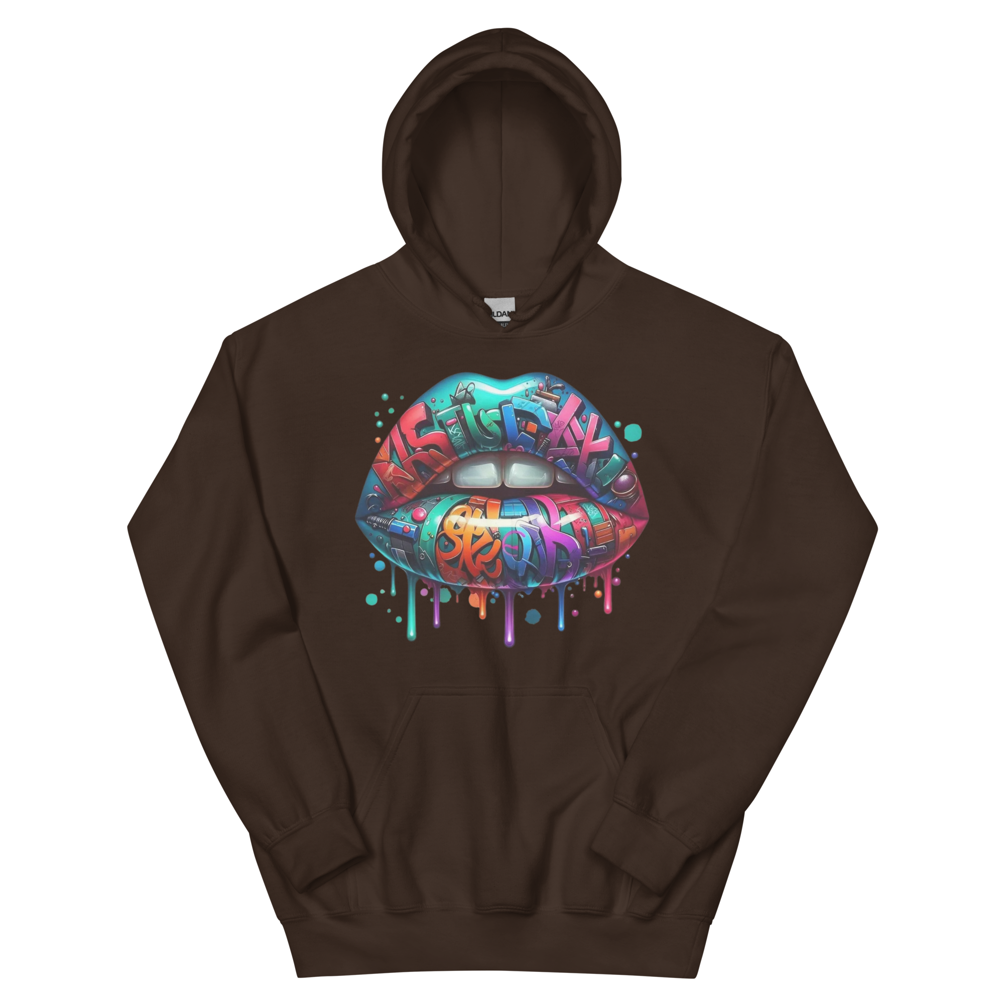 Colorful Graffiti Custom Design Unisex Hoodie Physical Hoodie Style-Junction Dark Chocolate S 