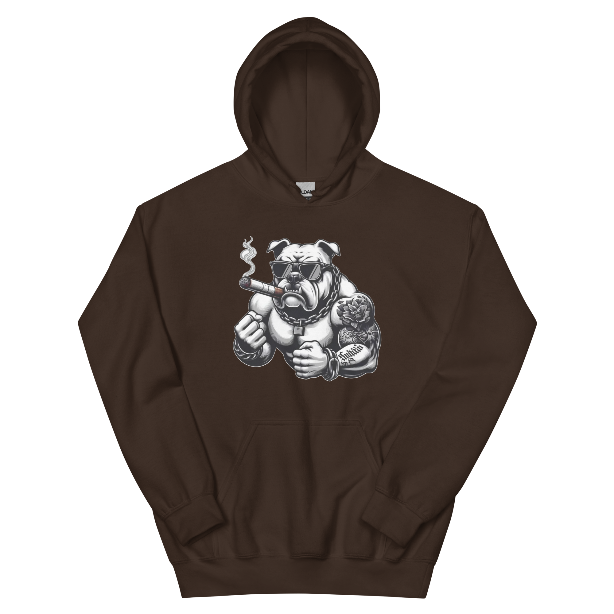 Big Boy Bulldog Design | Men’s Custom Hoodie Physical Hoodie Style-Junction Dark Chocolate S 