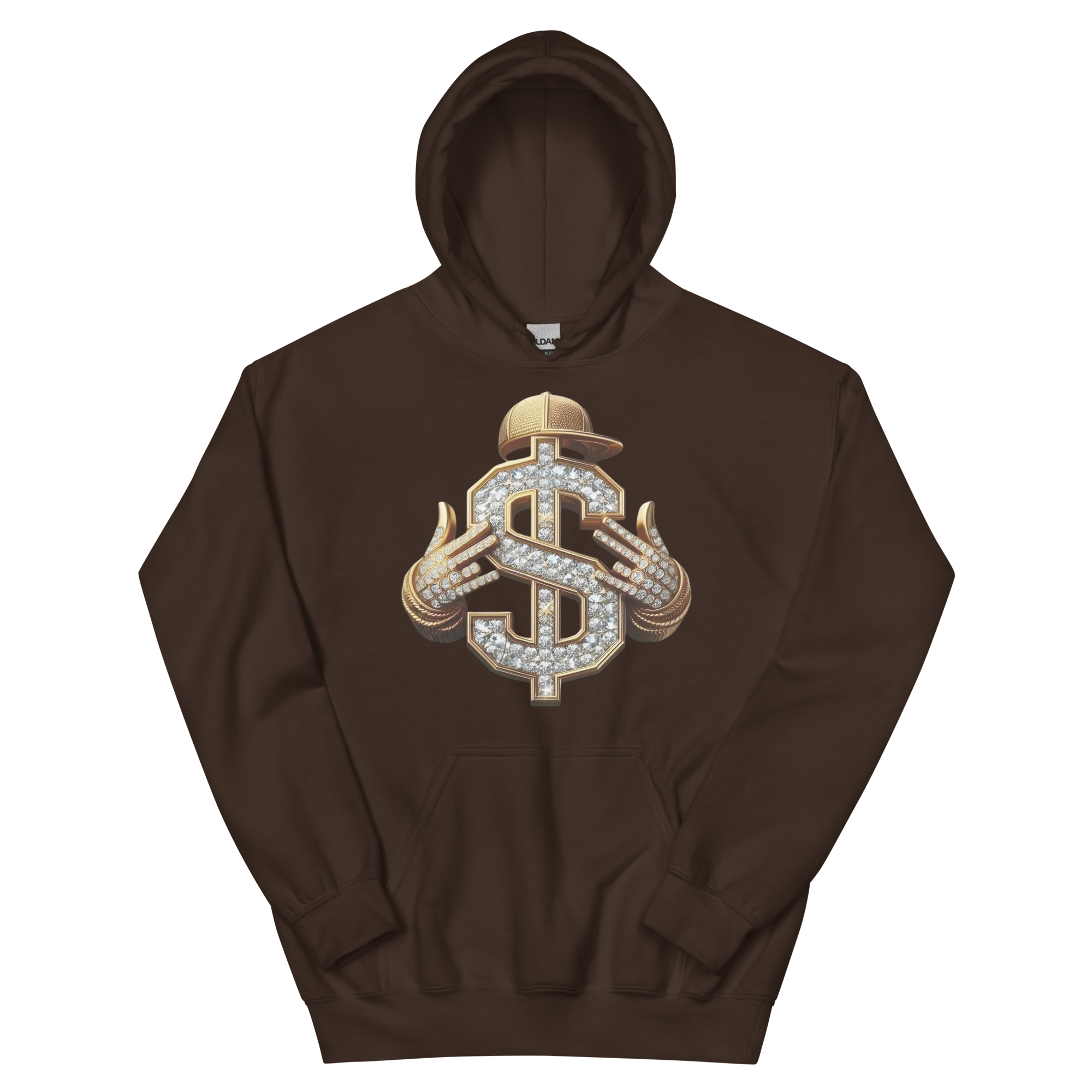 Diamond Dollar Swag Custom Design Unisex Hoodie Physical Hoodie Style-Junction Dark Chocolate S 