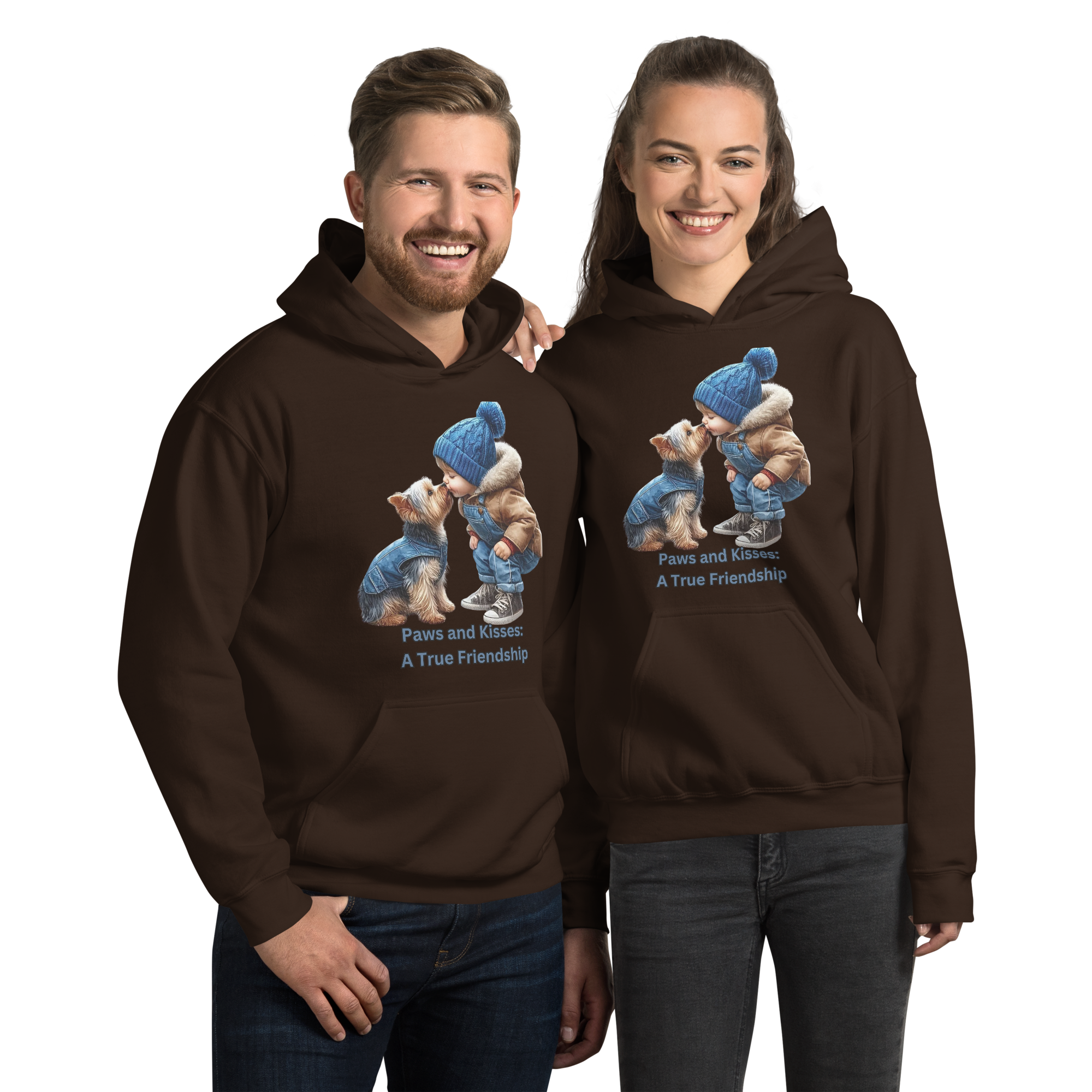 Paws and Kisses Unisex Custom Hoodie Physical Hoodie Style-Junction Dark Chocolate S 