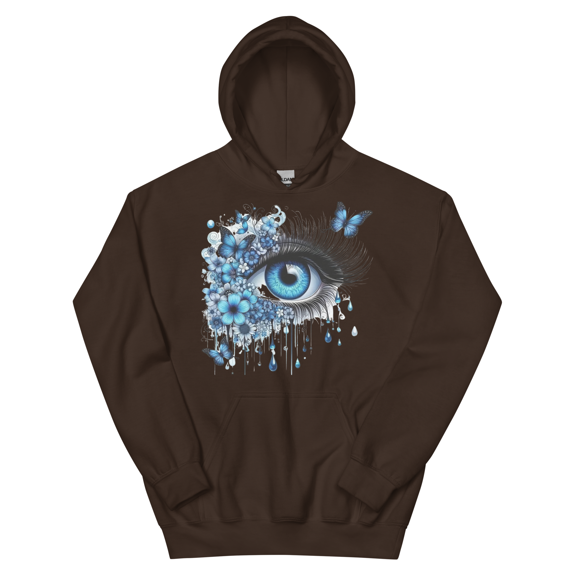 Tears of Blue Elegance Unisex Hoodie - Premium Cotton and Polyester Blend for Ultimate Comfort Physical Hoodie Style-Junction Dark Chocolate S