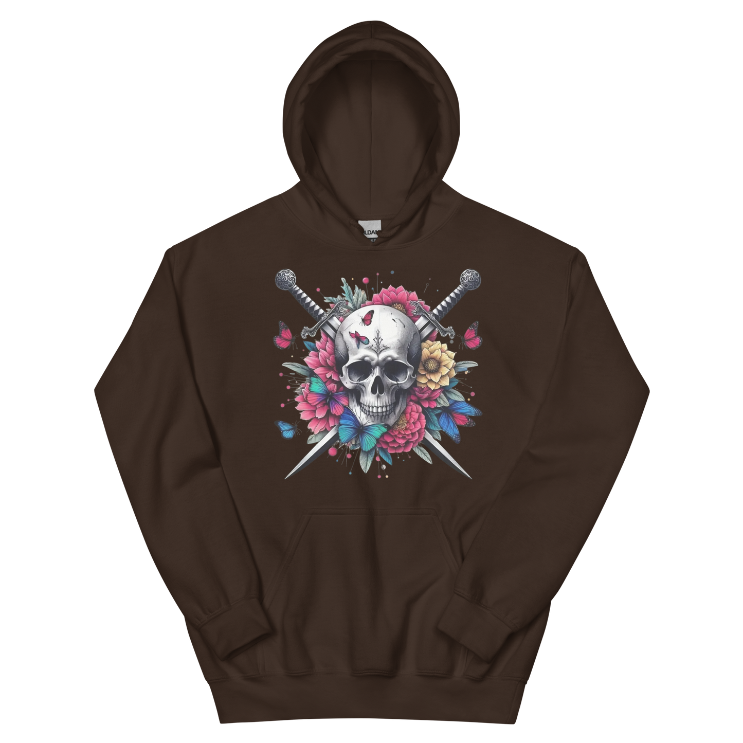 Skull & Swords Men's Hoodie Physical Hoodie Style-Junction Custom Designs & Prints Dark Chocolate S