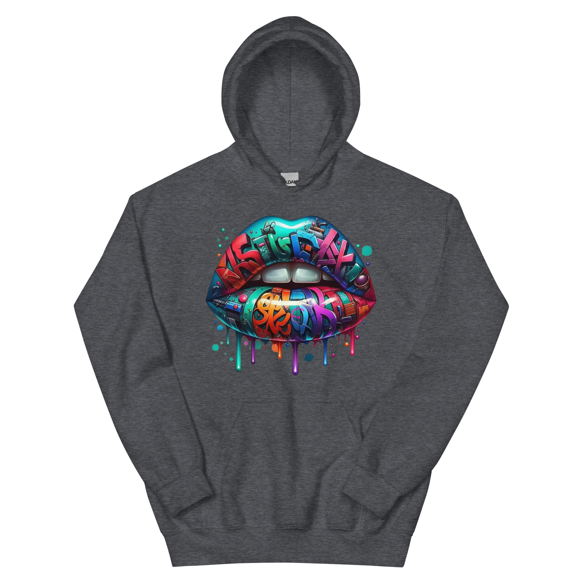 Colorful Graffiti Custom Design Unisex Hoodie Physical Hoodie Style-Junction Dark Heather S 