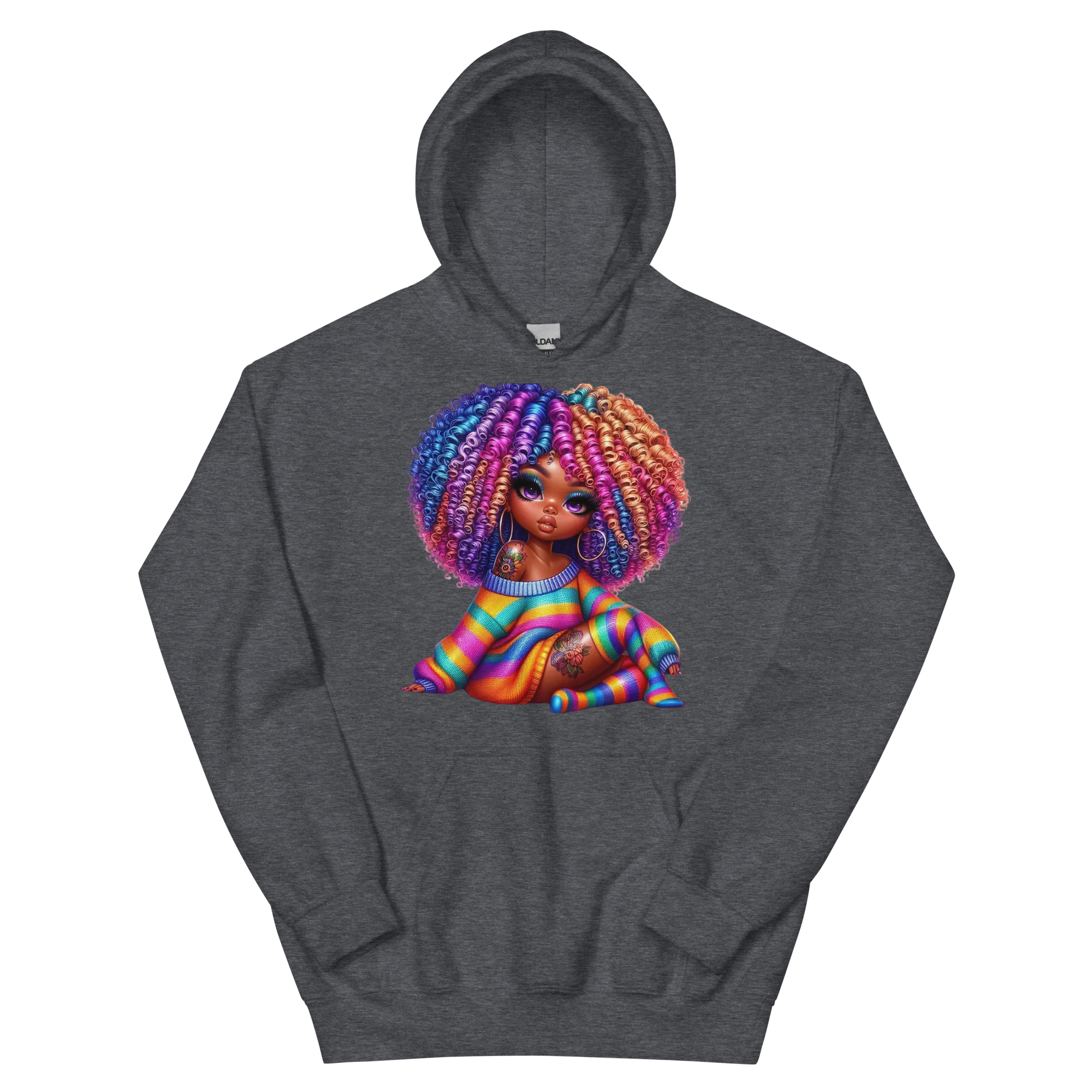 Beautiful Rainbow Girl Design | Women’s Custom Hoodie Physical Hoodie Style-Junction Dark Heather S 