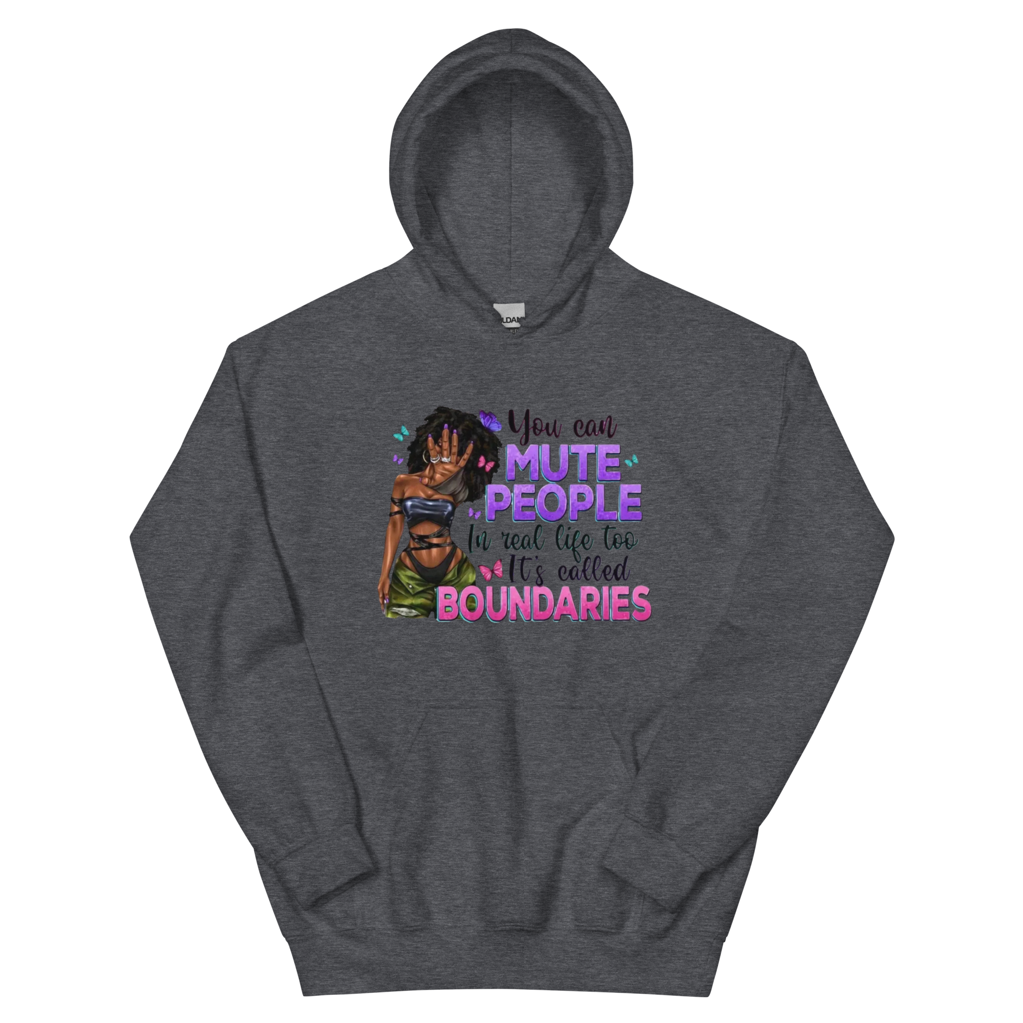 You Can Mute People In Real Life It's Called Boundaries Custom Design Unisex Hoodie Physical Hoodie Style-Junction Dark Heather S 