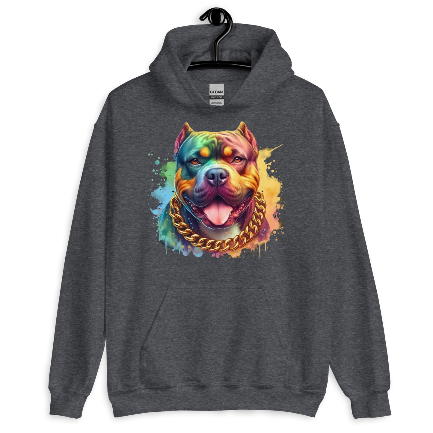 Colorful Bully Unisex Hoodie Physical Hoodie Style-Junction Custom Designs & Prints Dark Heather S