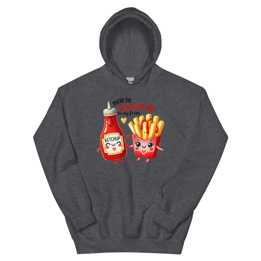 You're The Ketchup To My Fries Unisex Hoodie Physical Hoodie Style-Junction Custom Designs & Prints Dark Heather S